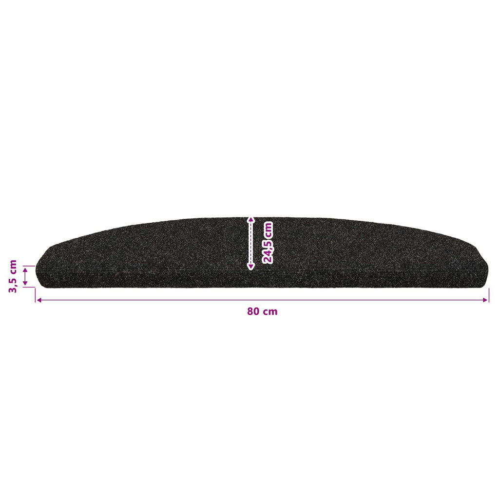 Selbstklebende Treppenschoner 15 pcs Schwarz 80 x 24,5 x 3,5 cm