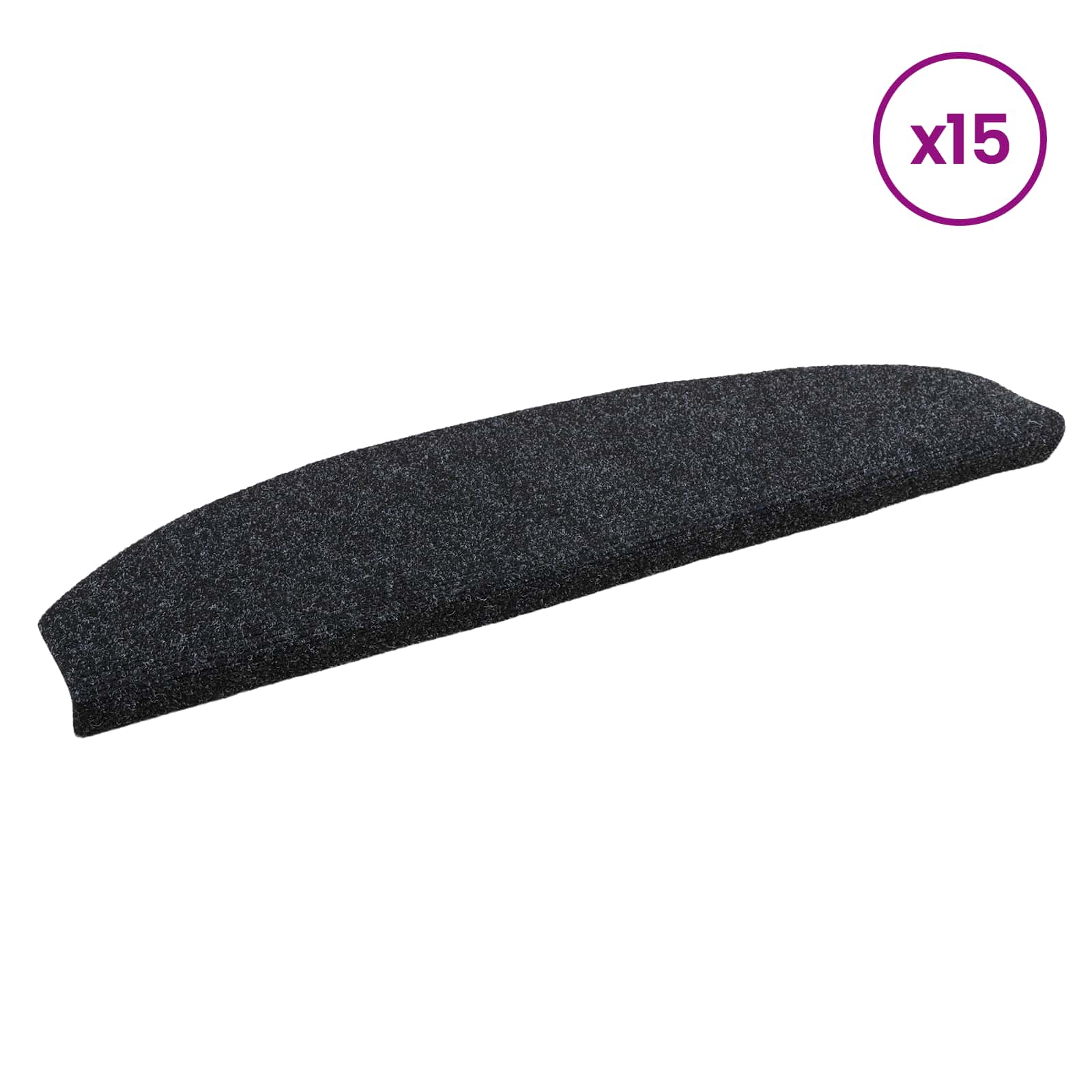 Selbstklebende Treppenschoner 15 pcs Schwarz 80 x 24,5 x 3,5 cm