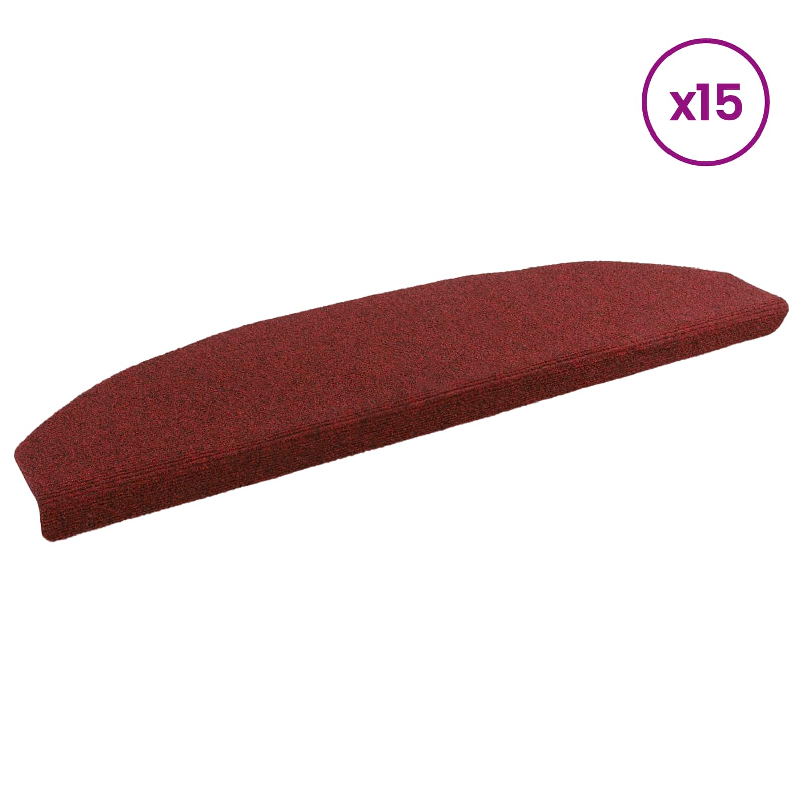 Selbstklebende Treppenschoner Halbkreis 15 pcs Bordeauxrot