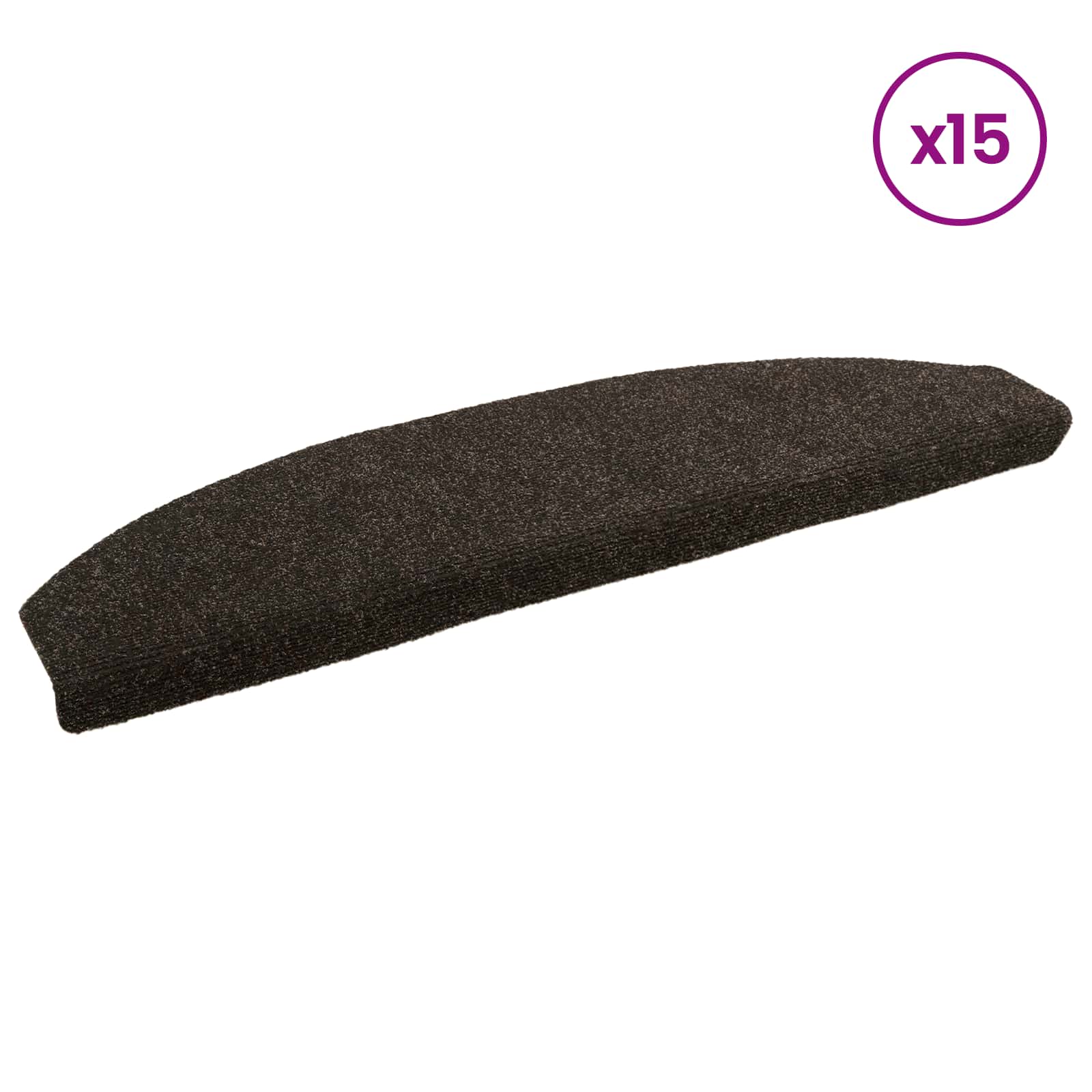Selbstklebende Treppenschoner Halbkreis 15 pcs Dunkelbraun