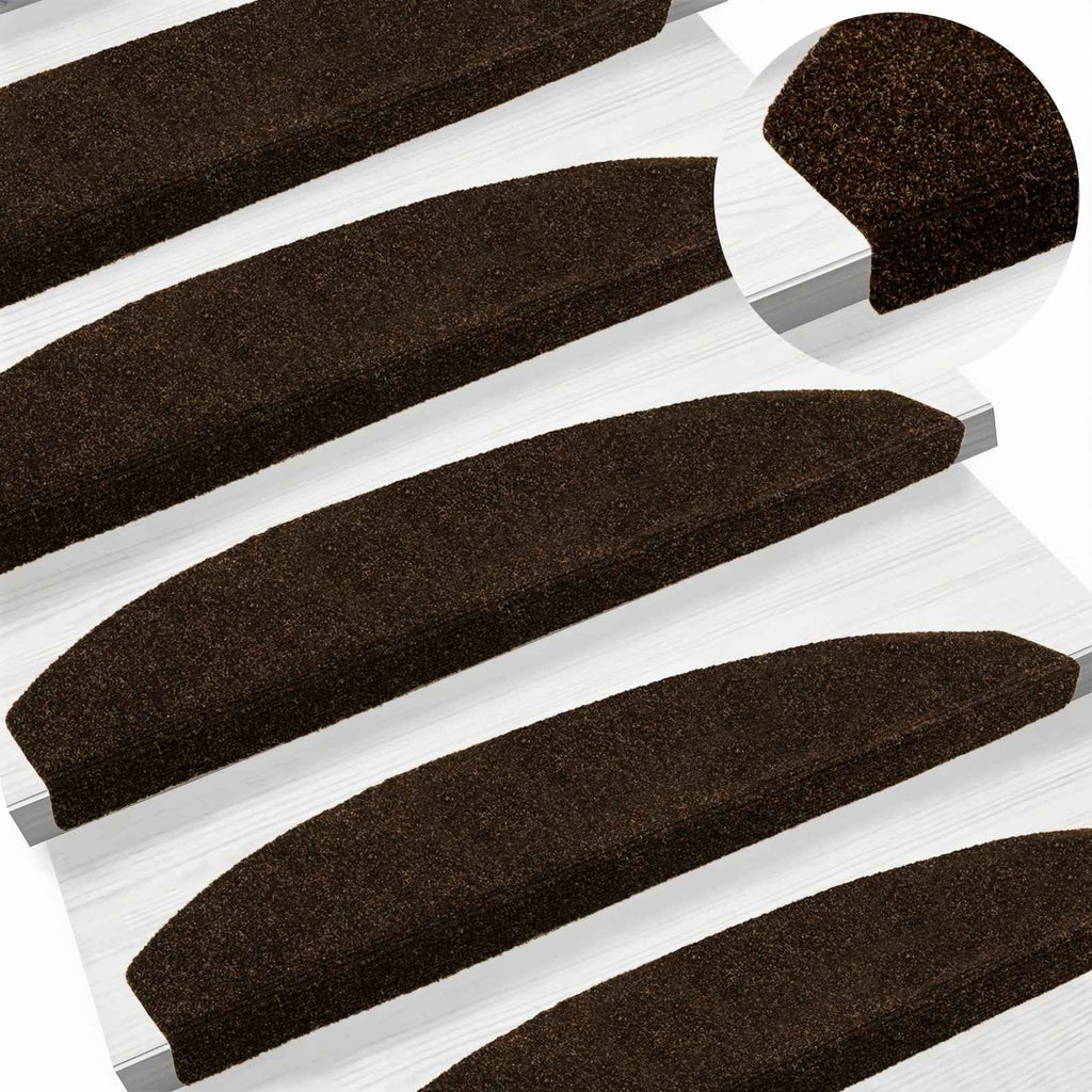 Selbstklebende Treppenschoner 15 pcs Braun 80 x 24,5 x 3,5 cm