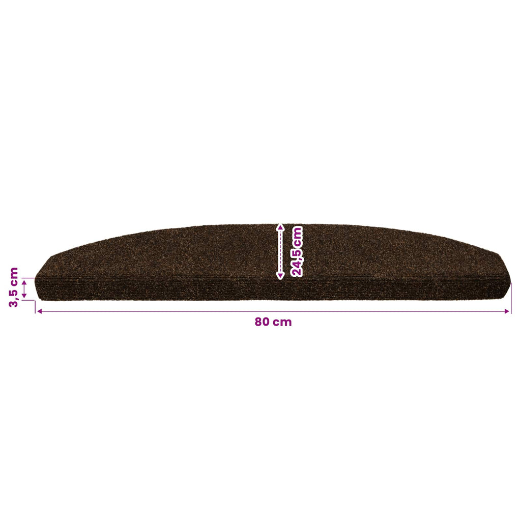 Selbstklebende Treppenschoner 15 pcs Braun 80 x 24,5 x 3,5 cm