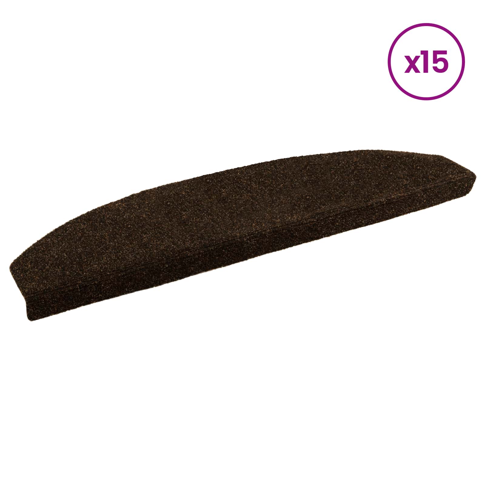 Selbstklebende Treppenschoner 15 pcs Braun 80 x 24,5 x 3,5 cm
