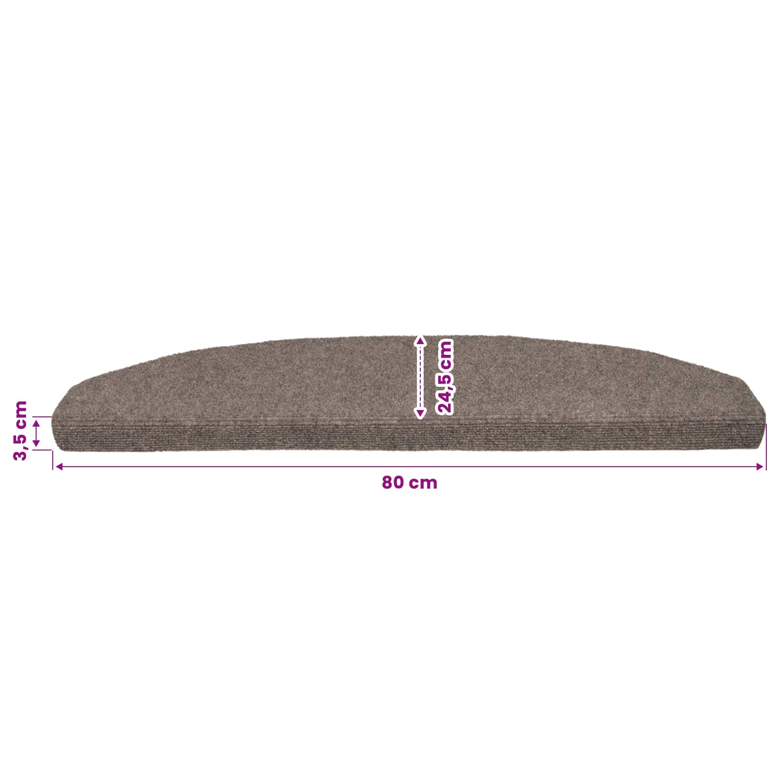 Selbstklebende Treppenschoner 15 pcs Mokka 80 x 24,5 x 3,5 cm