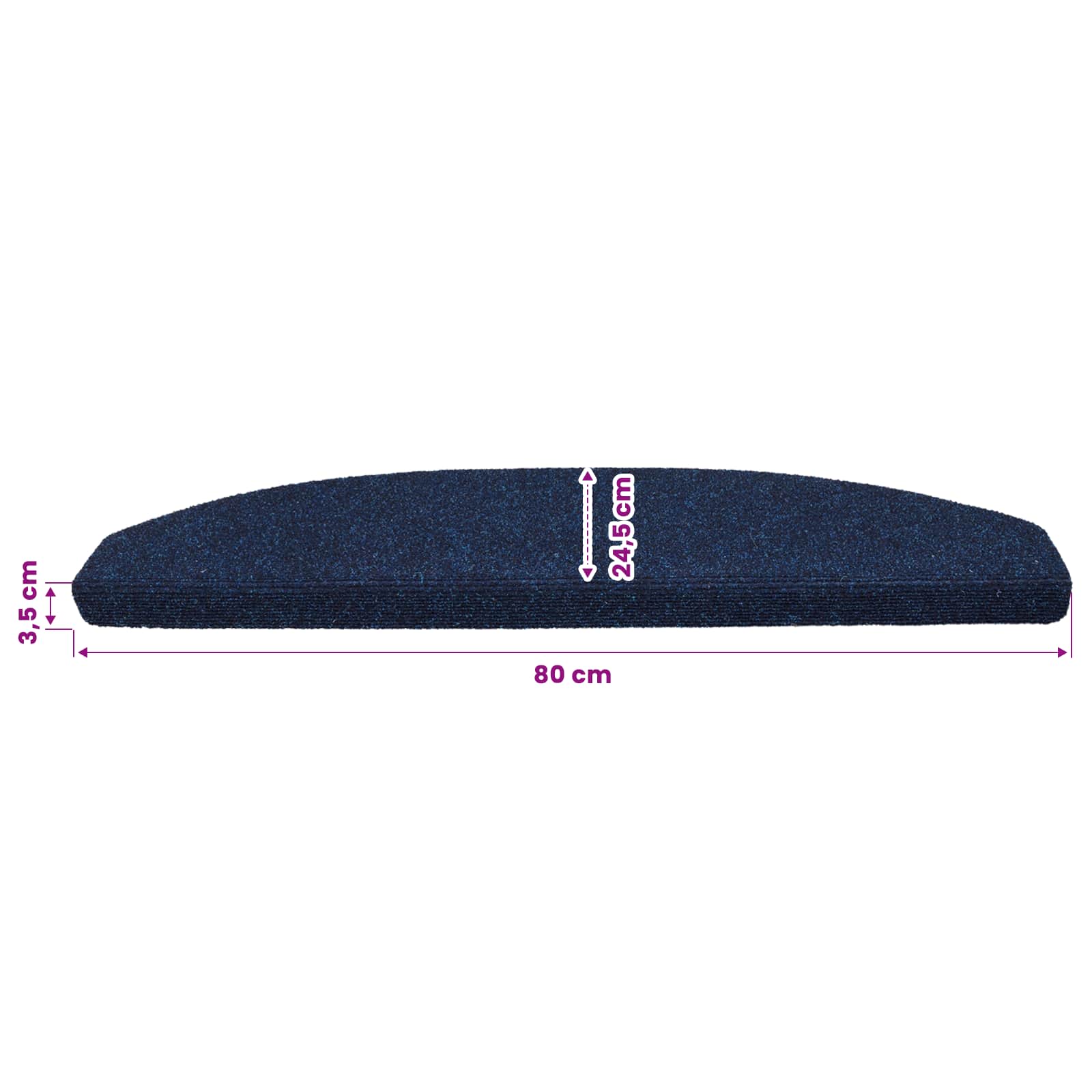 Selbstklebende Treppenschoner Halbkreis 15 pcs Marineblau
