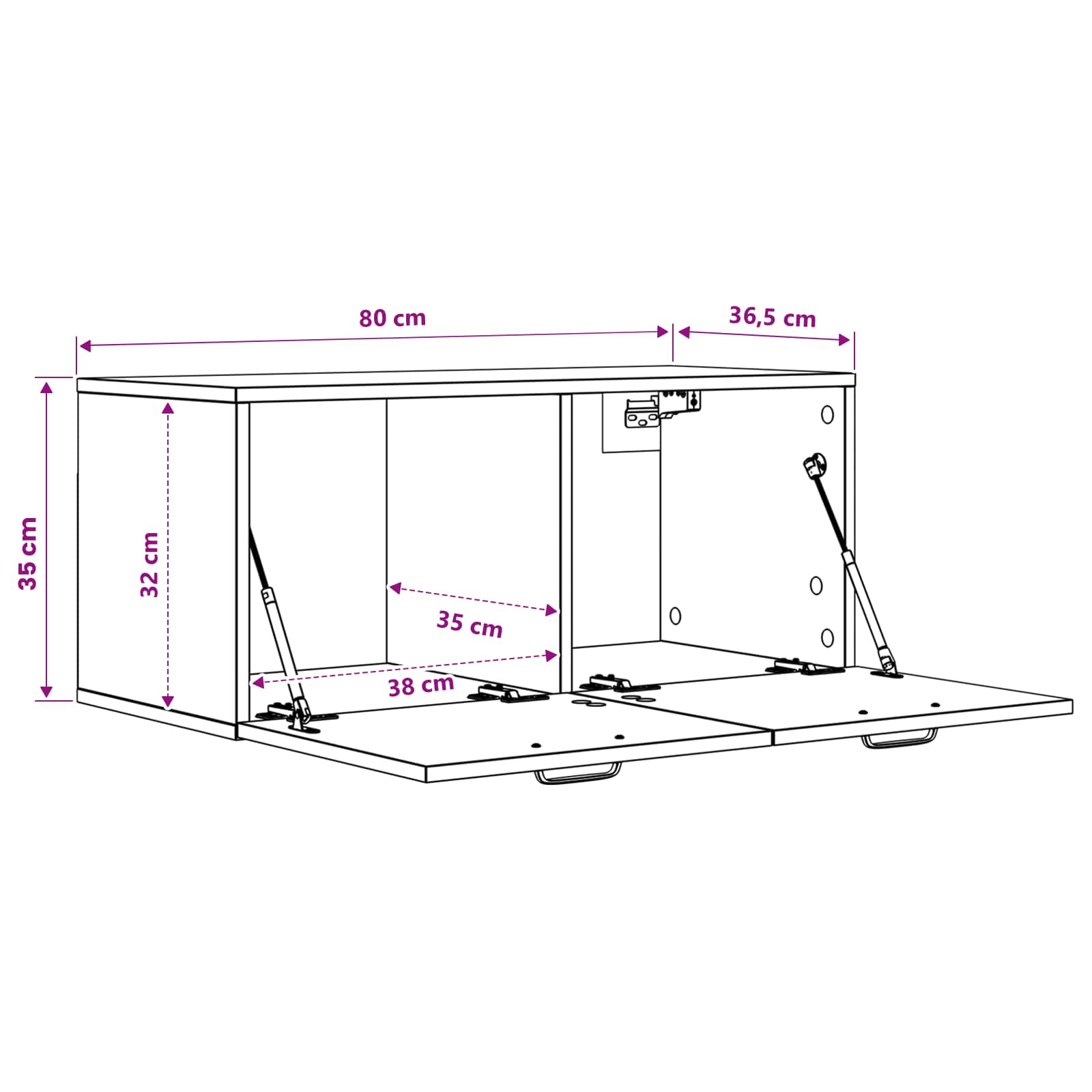 Wandschrank Wandhalterung Artisan-Eiche 80 x 36,5 x 35 cm