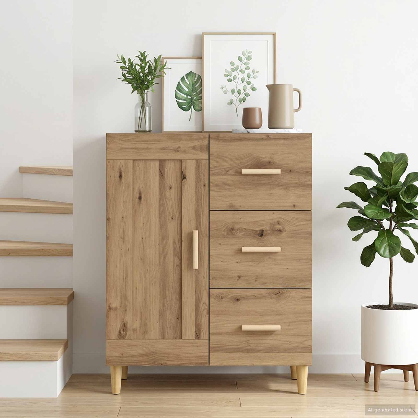 Sideboard Artisan-Eiche 69,5 x 34 x 90 cm Holzwerkstoff