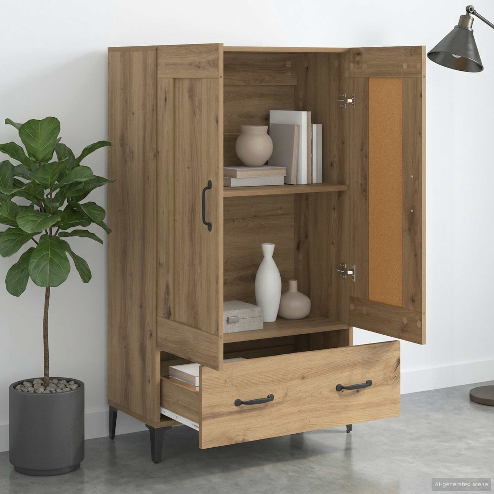 Highboard Artisan-Eiche 70 x 31 x 115 cm Holzwerkstoff