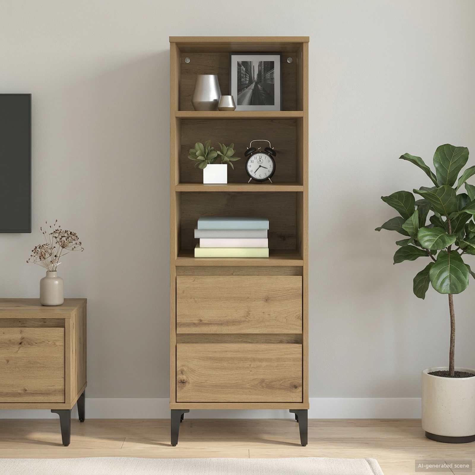 Highboard Artisan-Eiche 40 x 36 x 110 cm Holzwerkstoff