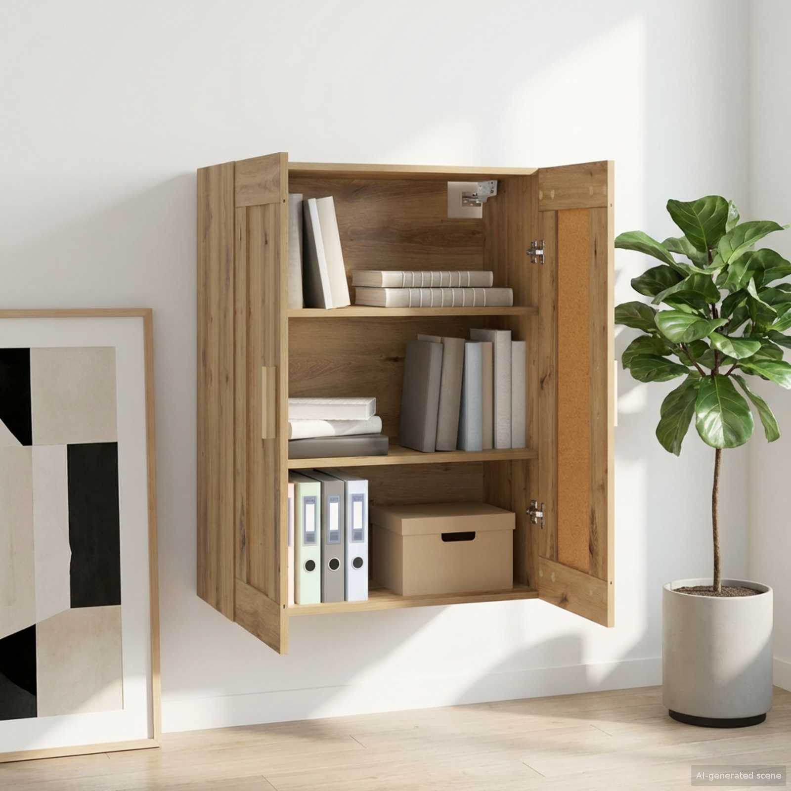 Wandschrank Wandhalterung Artisan-Eiche 69,5 x 34 x 90 cm