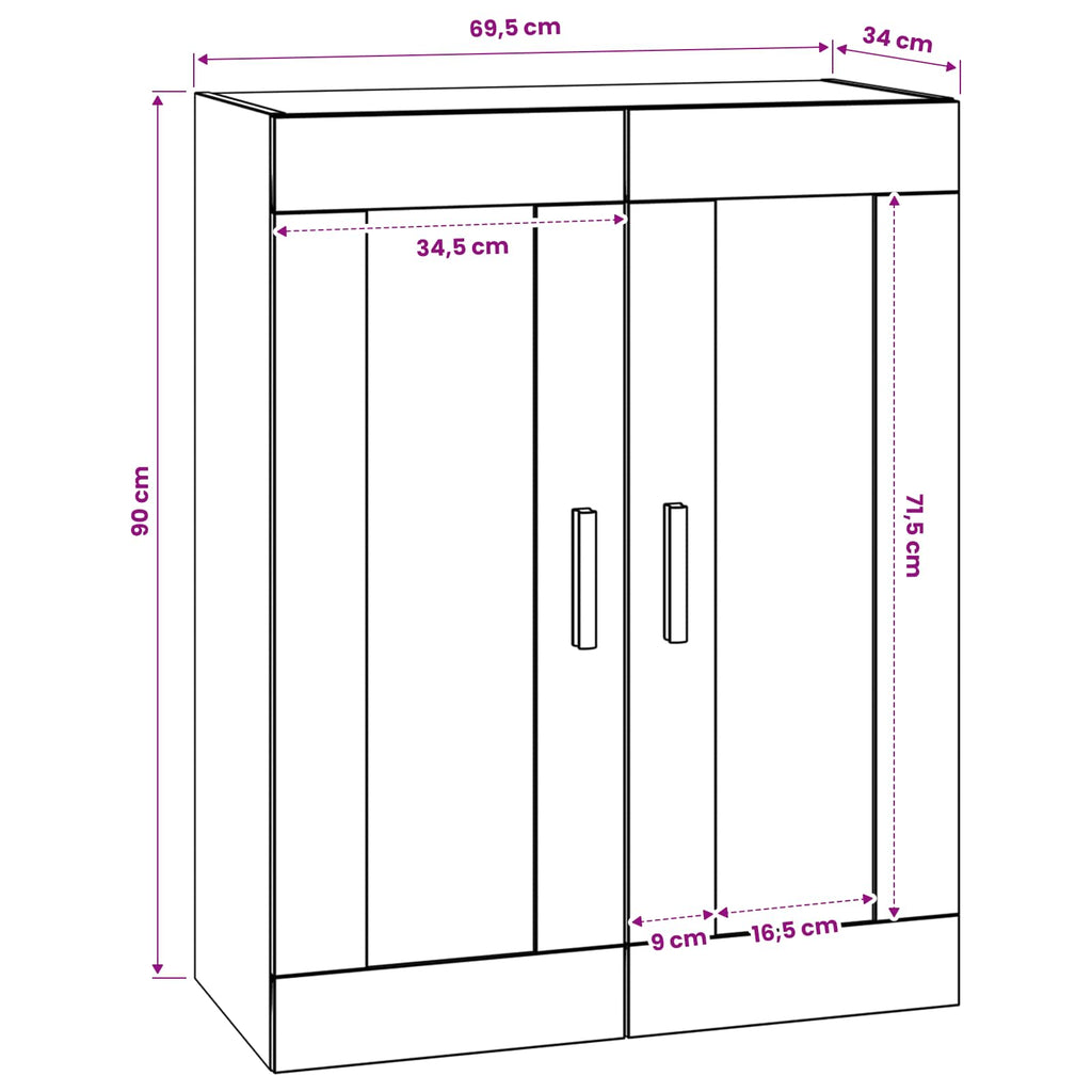 Wandschrank Wandhalterung Artisan-Eiche 69,5 x 34 x 90 cm