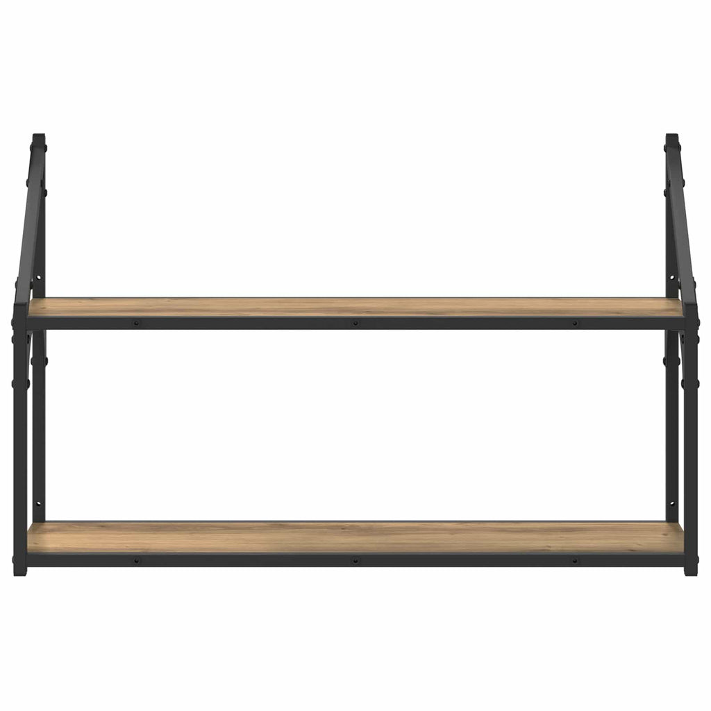 Wandregal Wandhalterung Artisan-Eiche 80 x 21 x 51 cm Metall PB