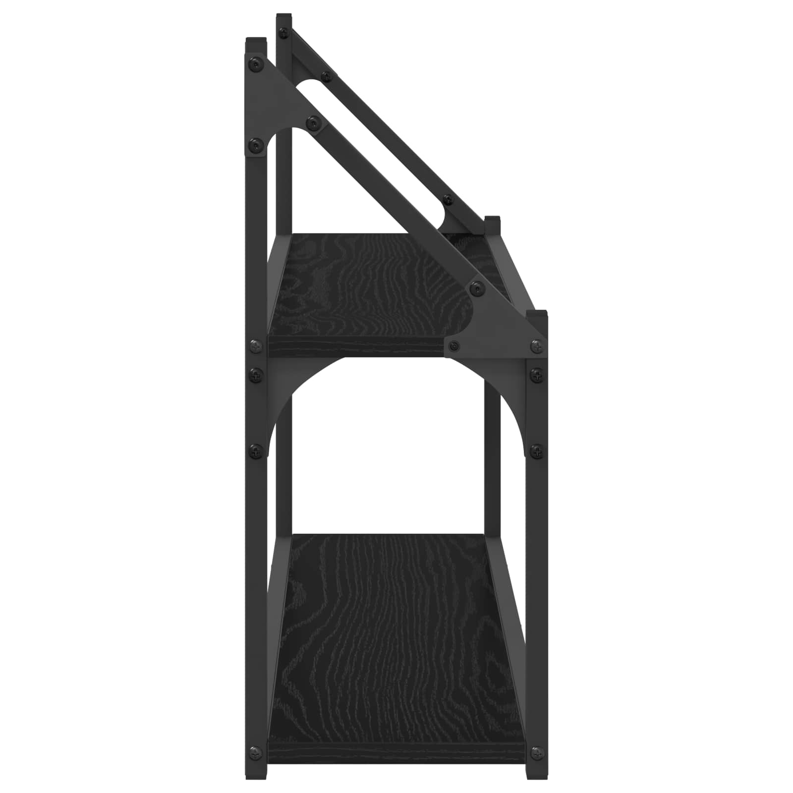 Wandregal Wandhalterung Schwarz Eichen-Optik 80 x 21 x 51 cm
