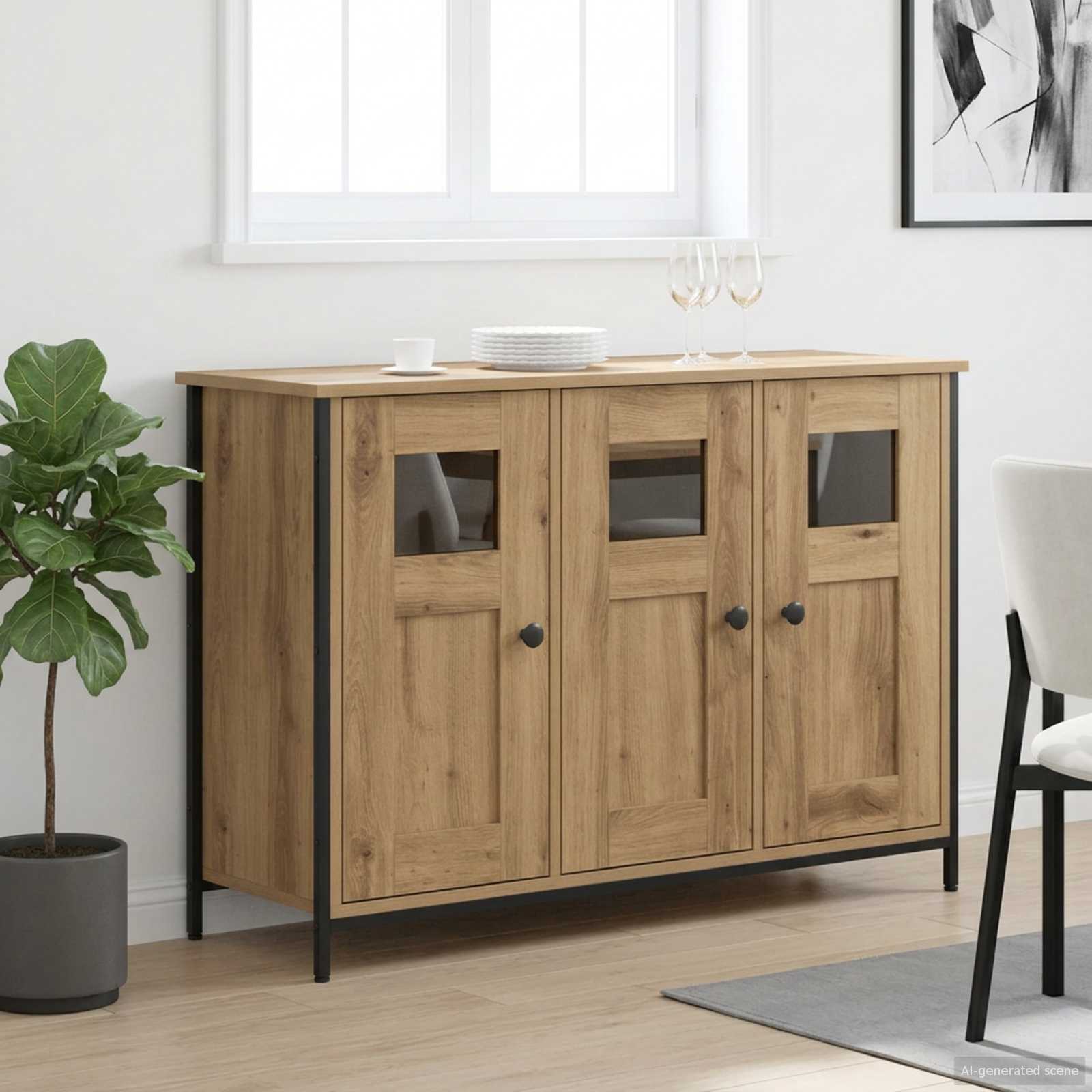 Sideboard Artisan-Eiche 100 x 35 x 70 cm Holzwerkstoff