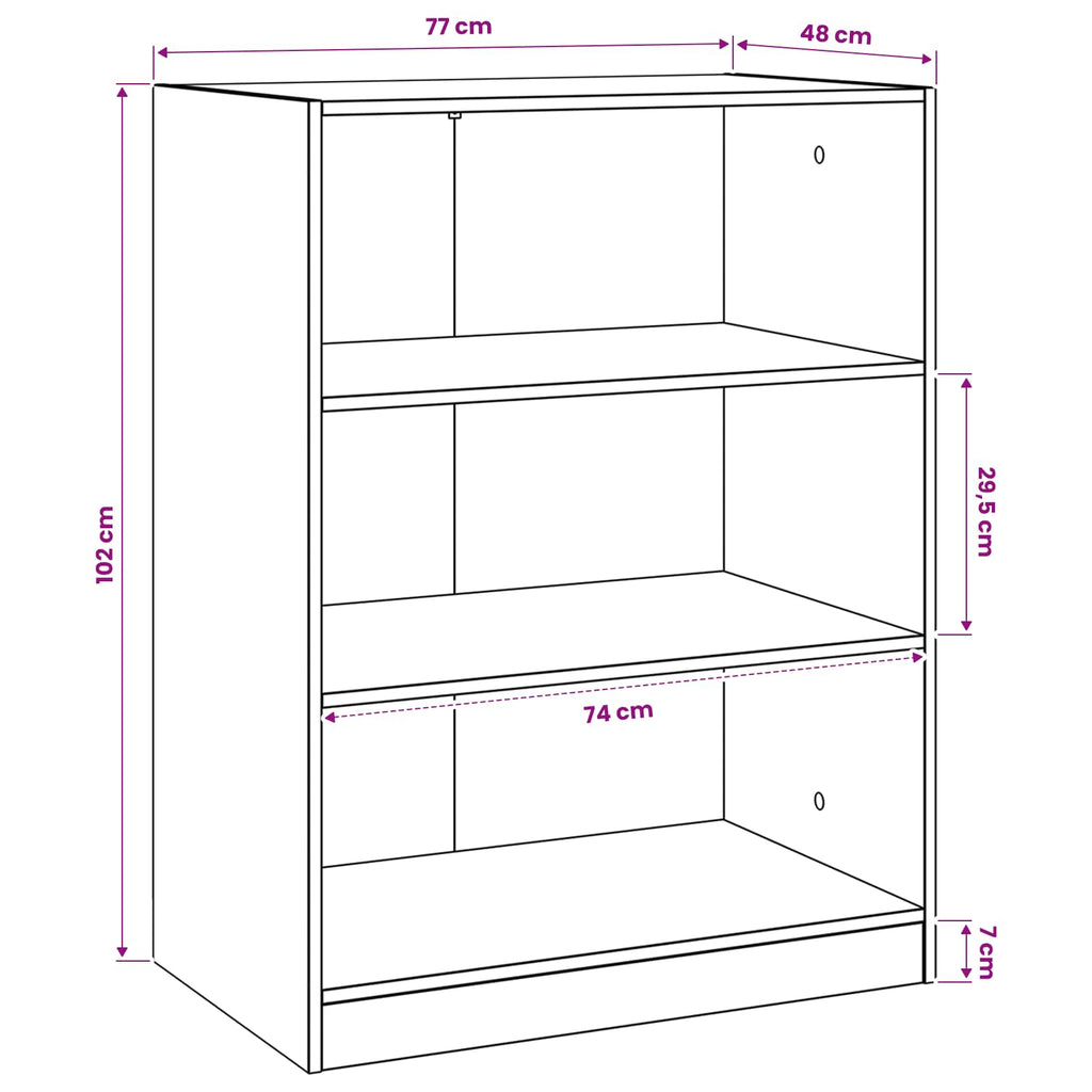 Kleiderschrank Schwarz Eichen-Optik 77 x 48 x 102 cm PB