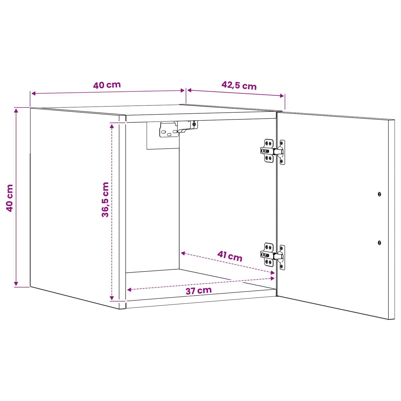 Wandschrank Artisan-Eiche 40 x 42,5 x 40 cm PB