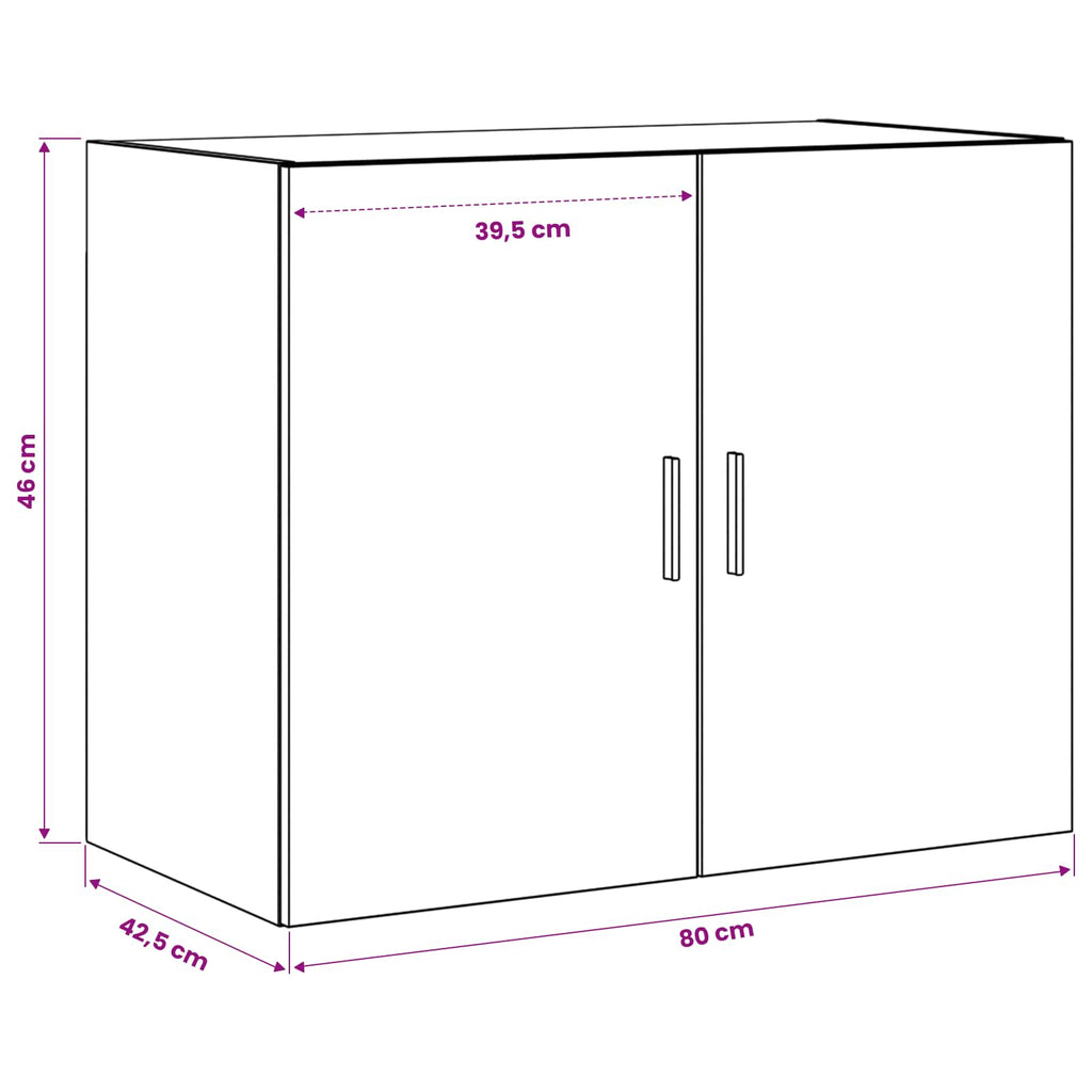 Wandschrank Artisan-Eiche 80 x 42,5 x 64 cm Holzwerkstoff