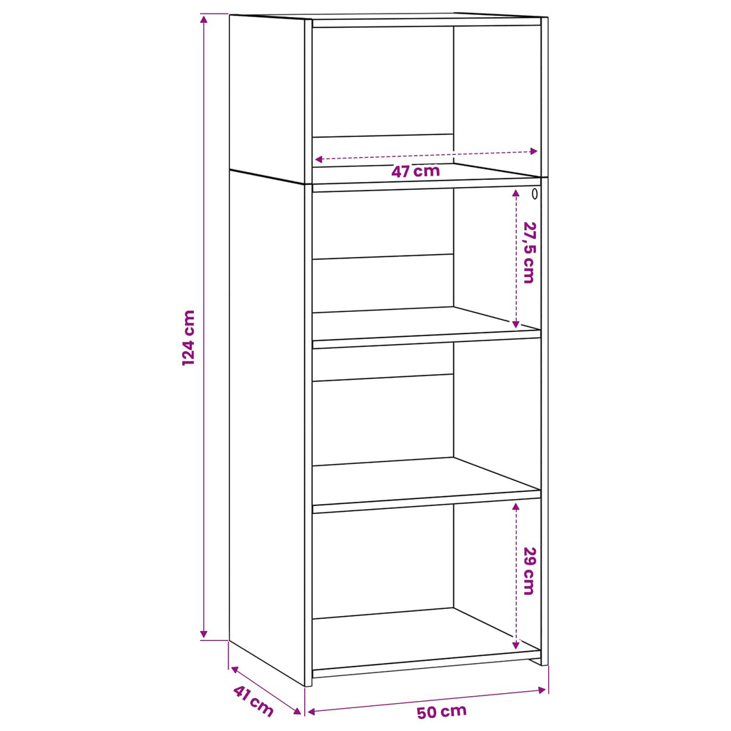Highboard Artisan-Eiche 50 x 41 x 124 cm Holzwerkstoff