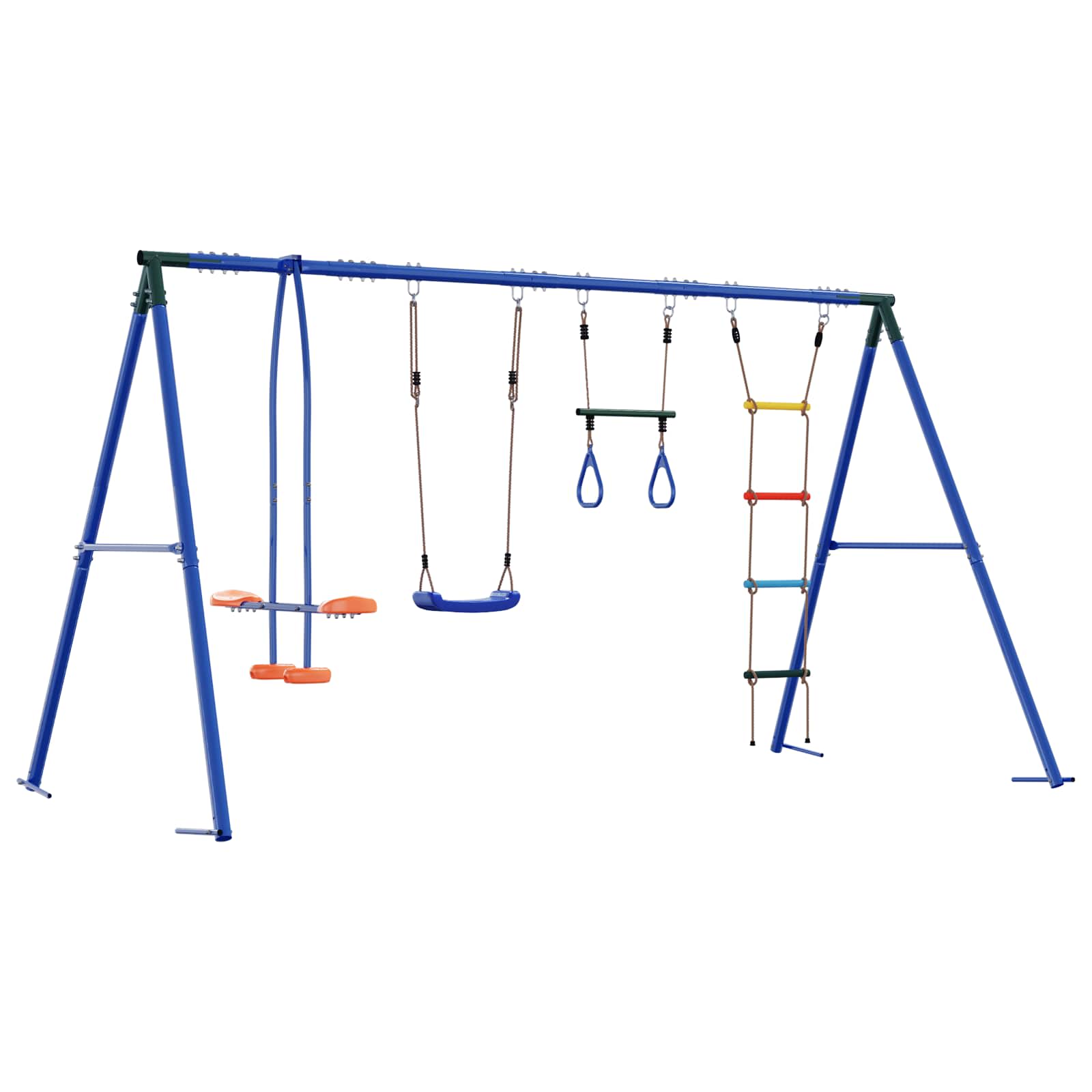 Outdoor Schaukelset Mehrfarbig 330 x 185 x 185 cm Stahl und PE
