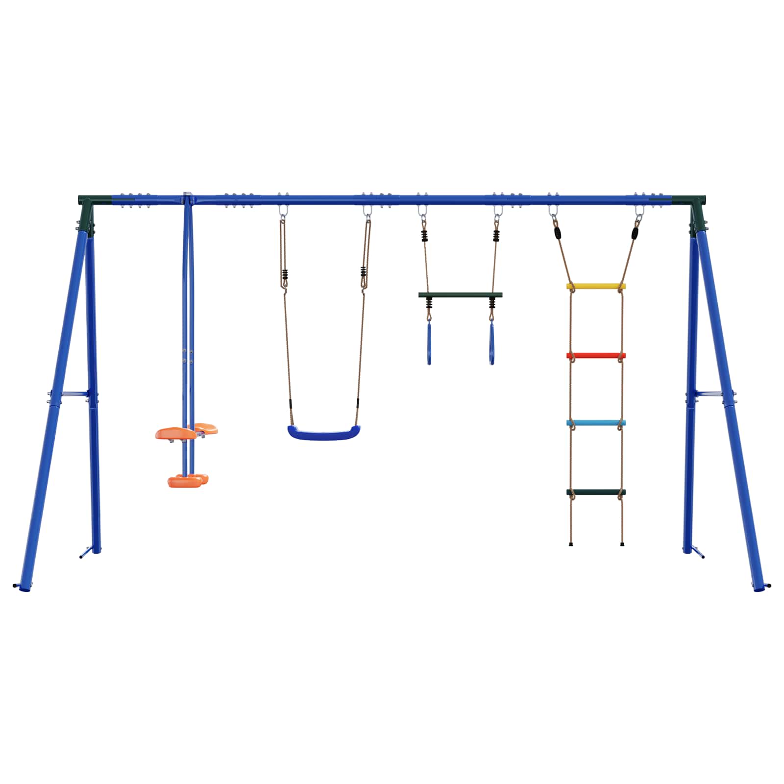Outdoor Schaukelset Mehrfarbig 330 x 185 x 185 cm Stahl und PE