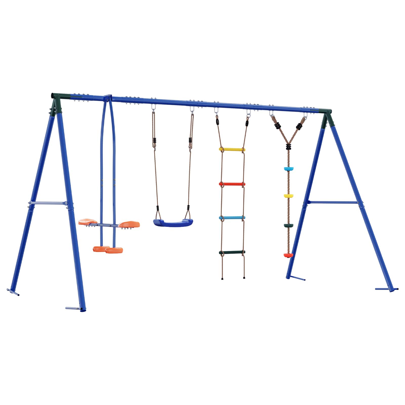 Outdoor Schaukelset Mehrfarbig 330 x 185 x 185 cm Stahl und PE