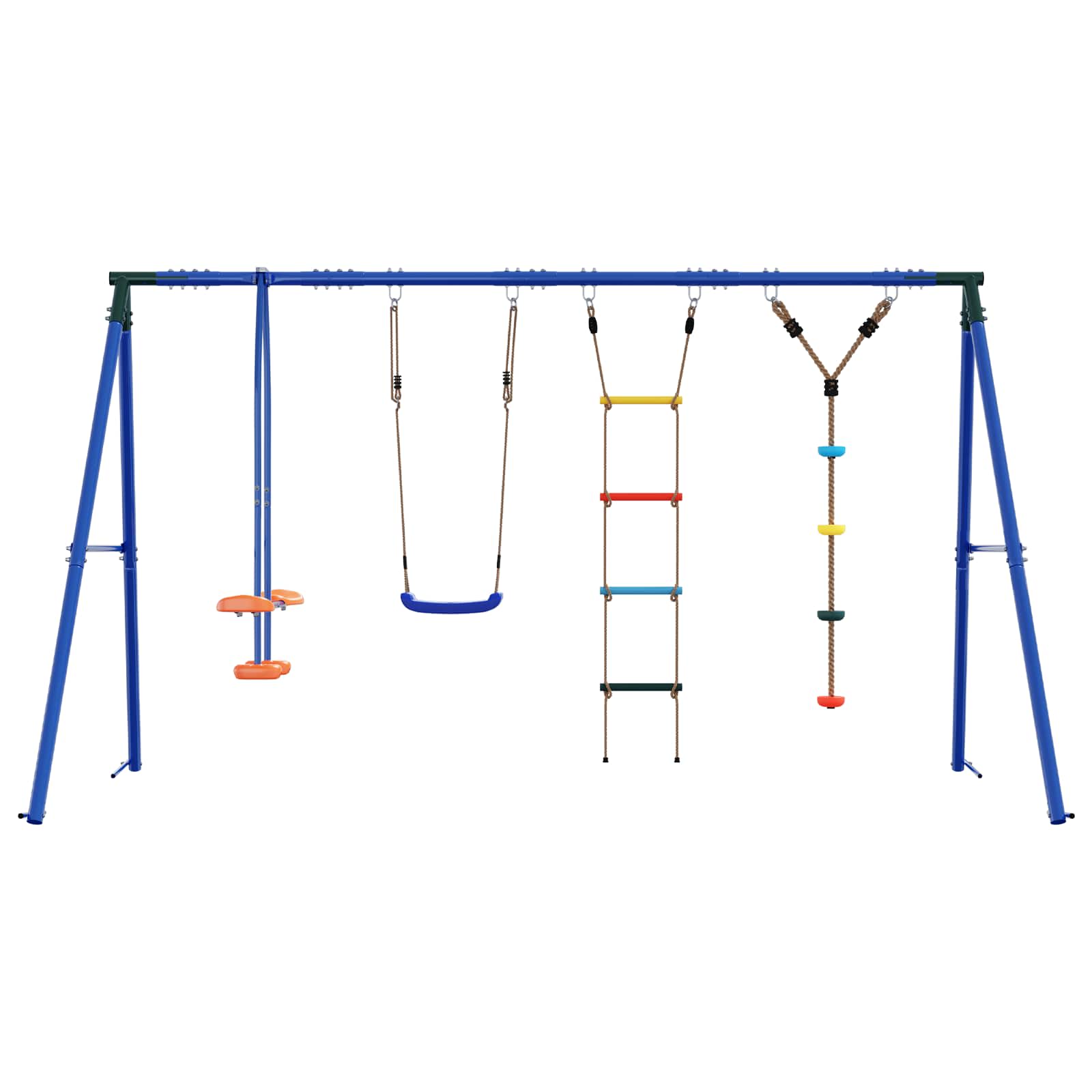 Outdoor Schaukelset Mehrfarbig 330 x 185 x 185 cm Stahl und PE