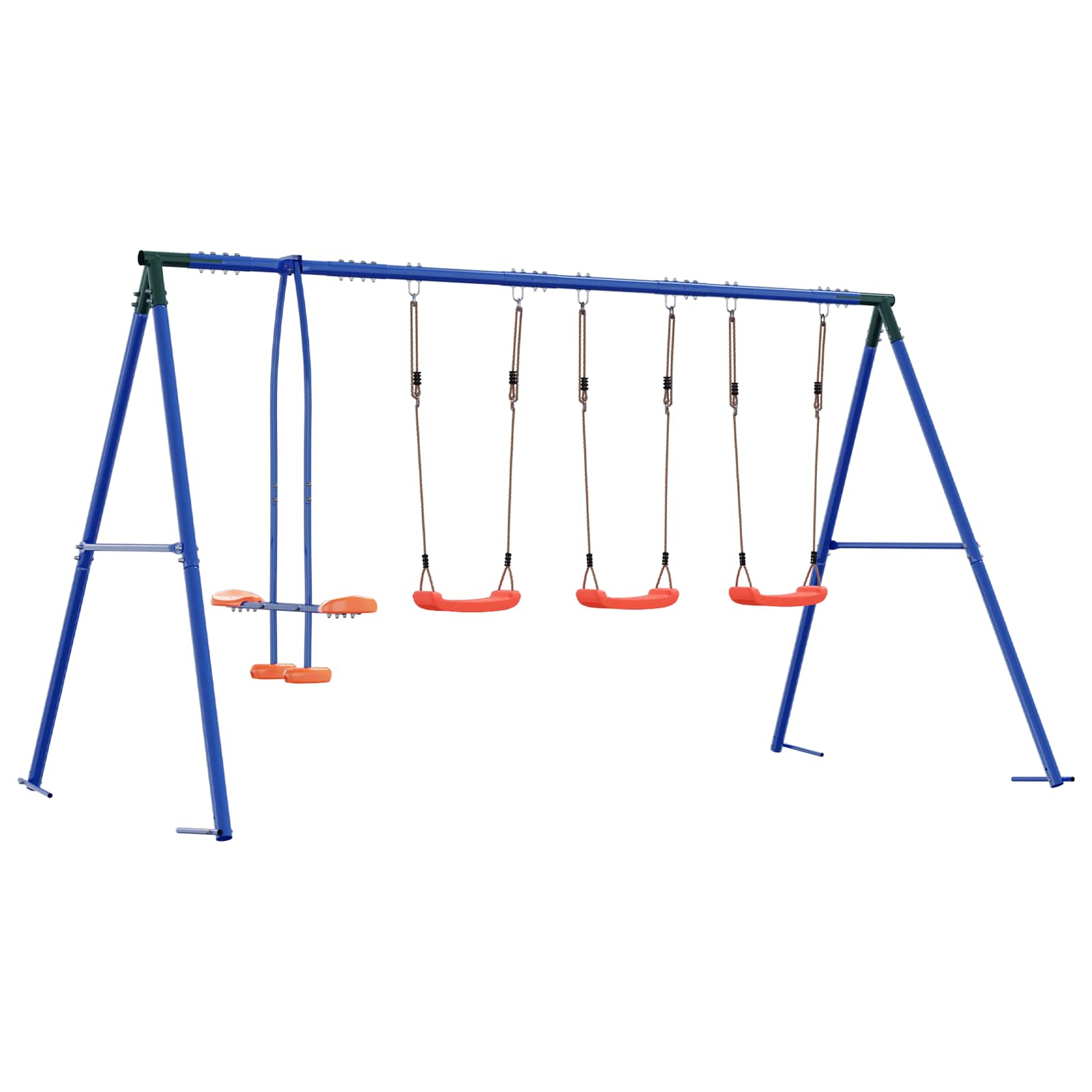 Outdoor Schaukelset Mehrfarbig 330 x 185 x 185 cm Stahl und PE