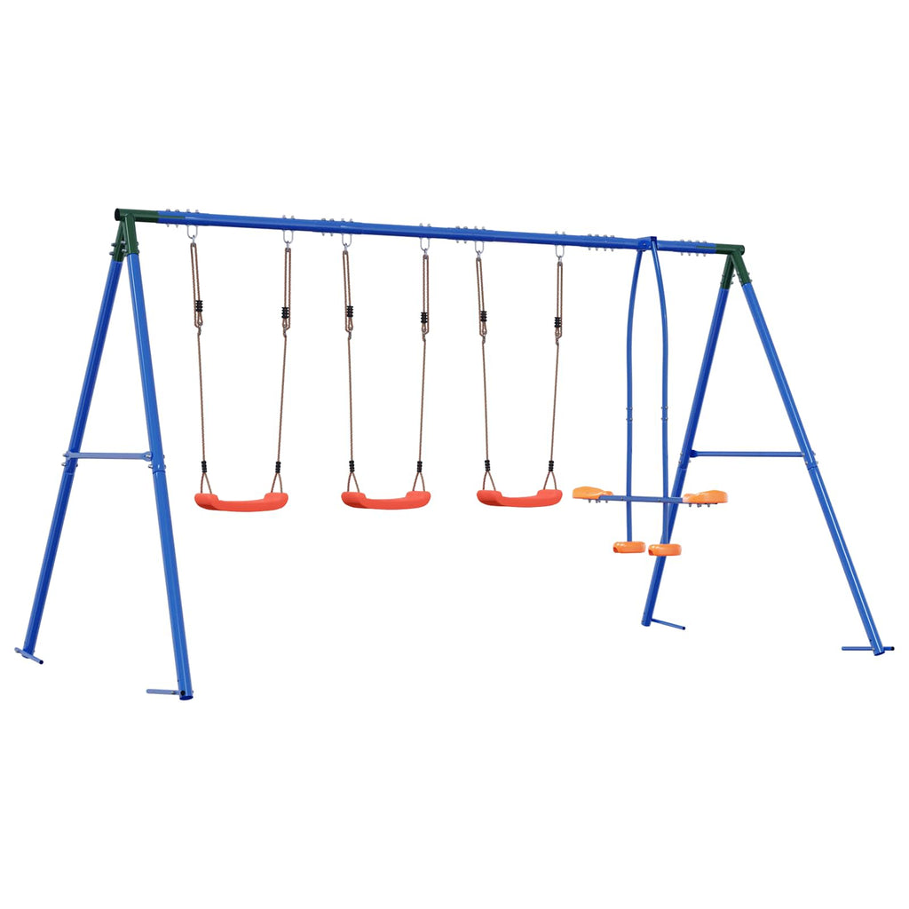 Outdoor Schaukelset Mehrfarbig 330 x 185 x 185 cm Stahl und PE