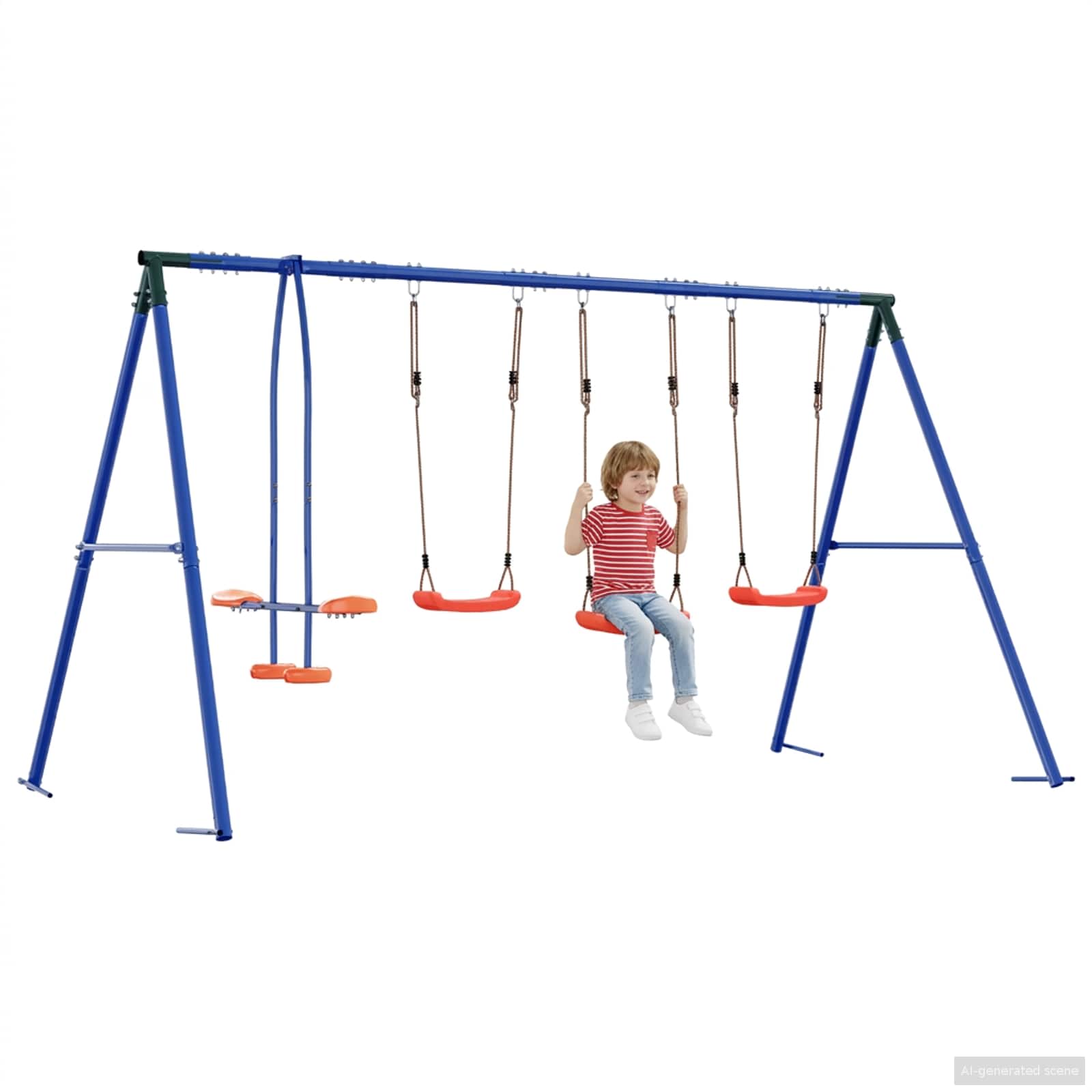 Outdoor Schaukelset Mehrfarbig 330 x 185 x 185 cm Stahl und PE