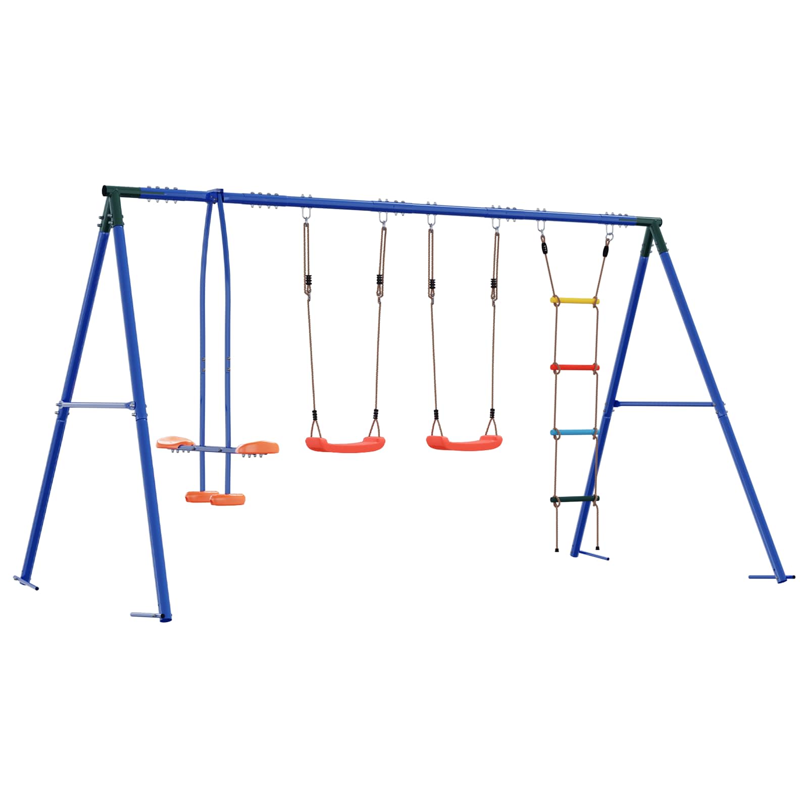 Outdoor Schaukelset Mehrfarbig 330 x 185 x 185 cm Stahl und PE