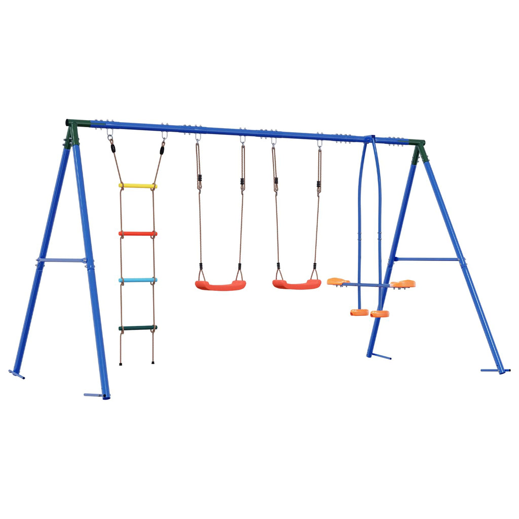 Outdoor Schaukelset Mehrfarbig 330 x 185 x 185 cm Stahl und PE