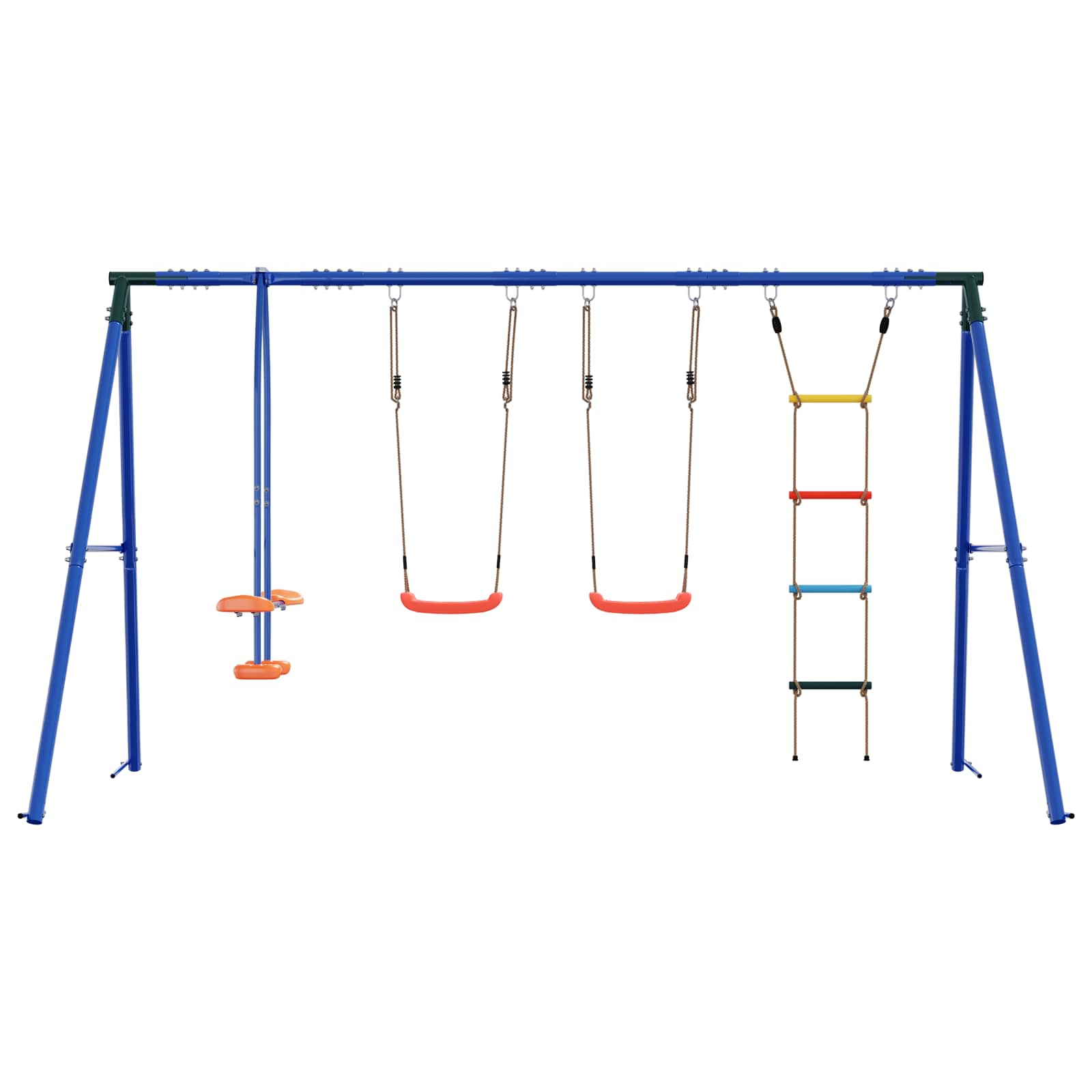 Outdoor Schaukelset Mehrfarbig 330 x 185 x 185 cm Stahl und PE