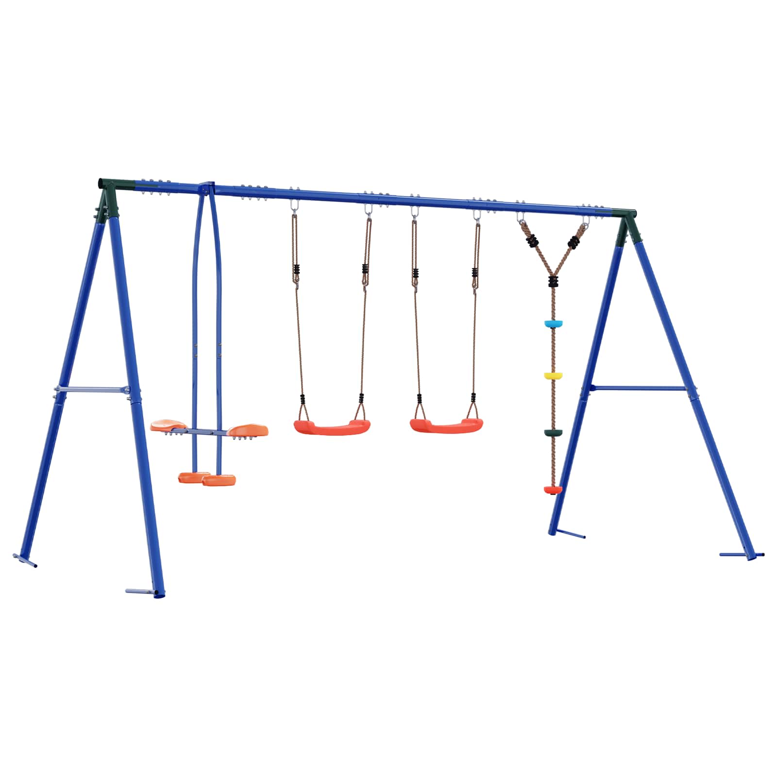 Outdoor Schaukelset Mehrfarbig 330 x 185 x 185 cm Stahl und PE