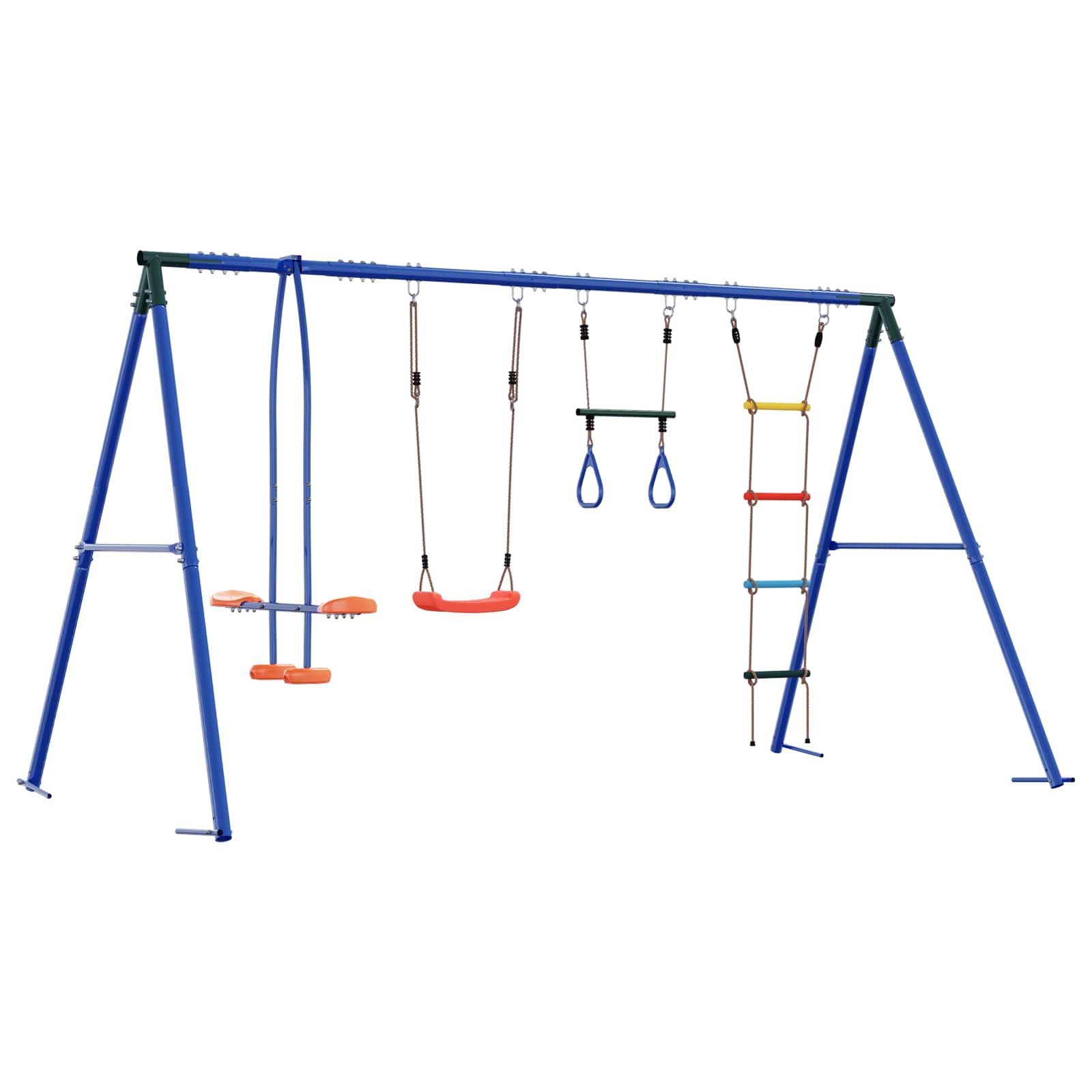 Outdoor Schaukelset Mehrfarbig 330 x 185 x 185 cm Stahl und PE
