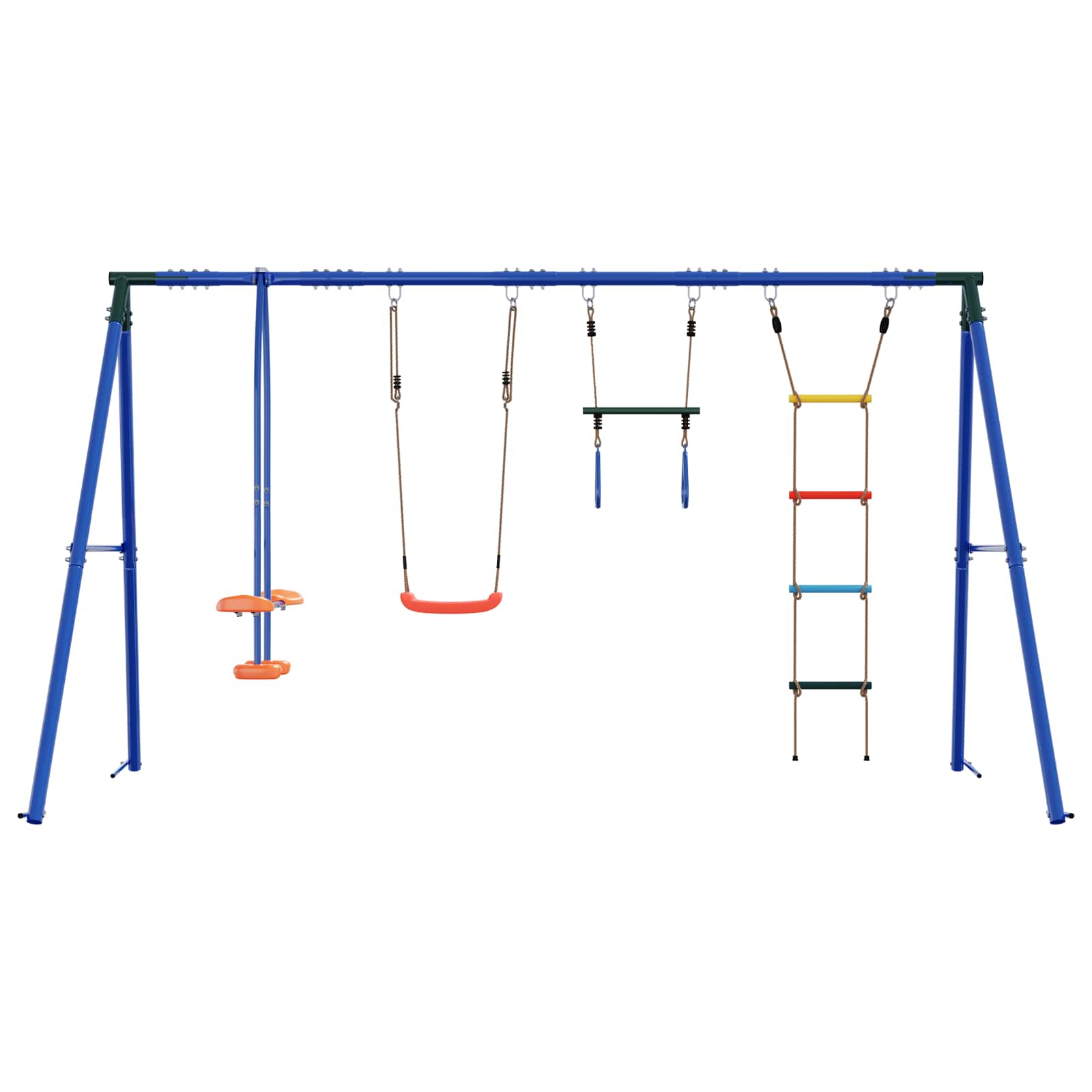 Outdoor Schaukelset Mehrfarbig 330 x 185 x 185 cm Stahl und PE