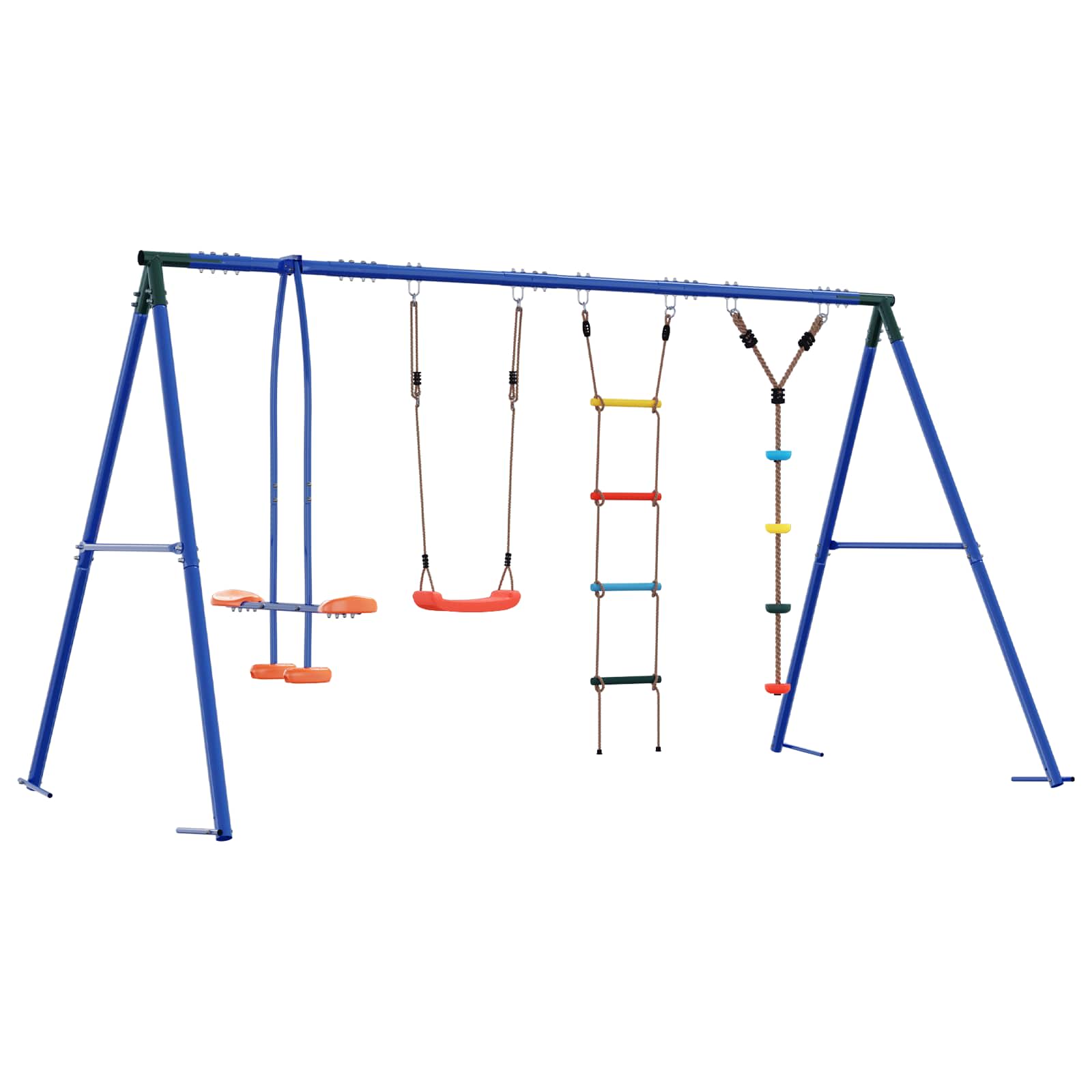 Outdoor Schaukelset Mehrfarbig 330 x 185 x 185 cm Stahl und PE