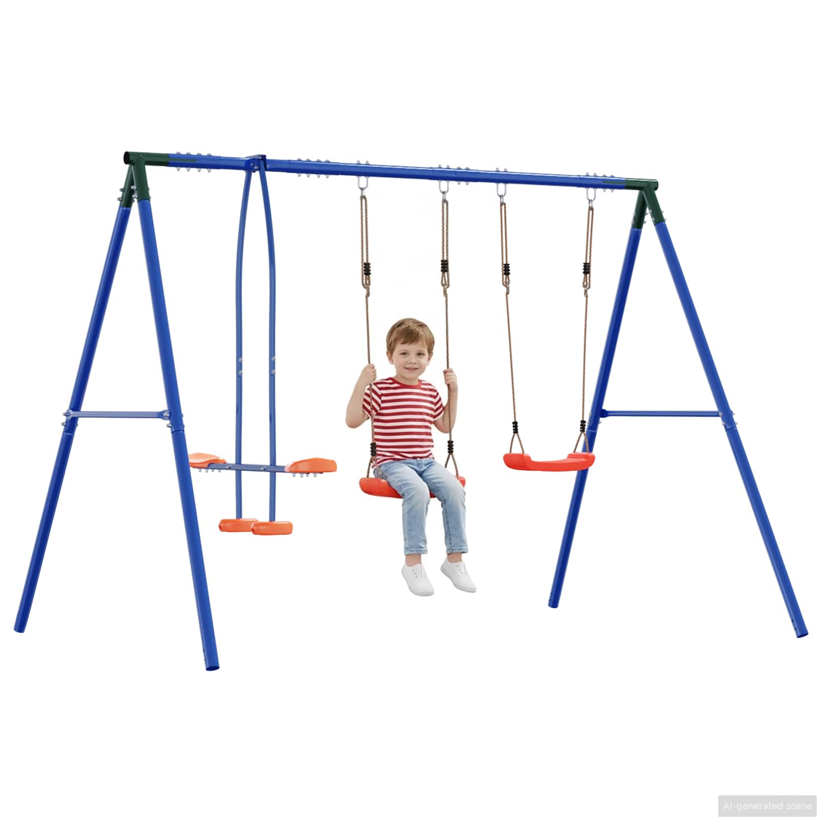 Outdoor Schaukelset Mehrfarbig 263 x 185 x 185 cm Stahl und PE