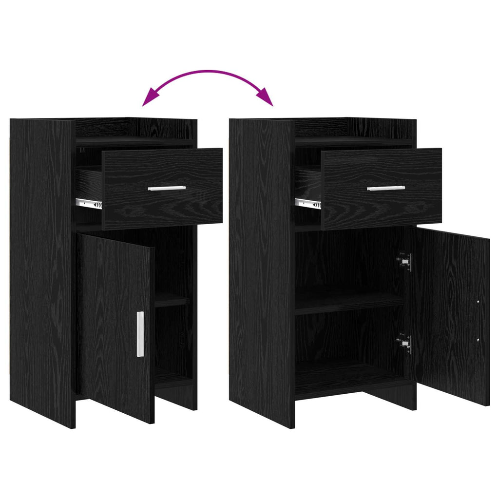 Sideboard Schwarze Eiche 40 x 36 x 80 cm Holzwerkstoff