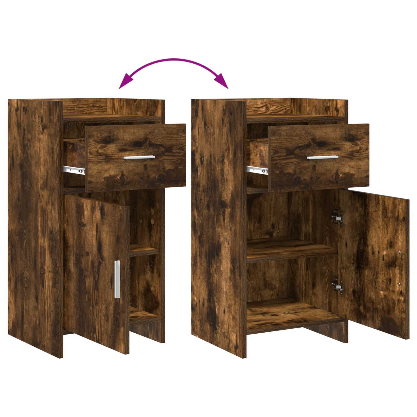 Sideboard Geräucherte Eiche 40 x 36 x 80 cm Holzwerkstoff