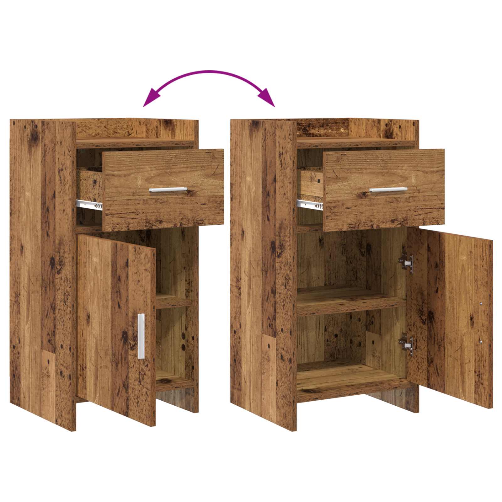 Sideboard Altholz 40 x 36 x 80 cm Holzwerkstoff