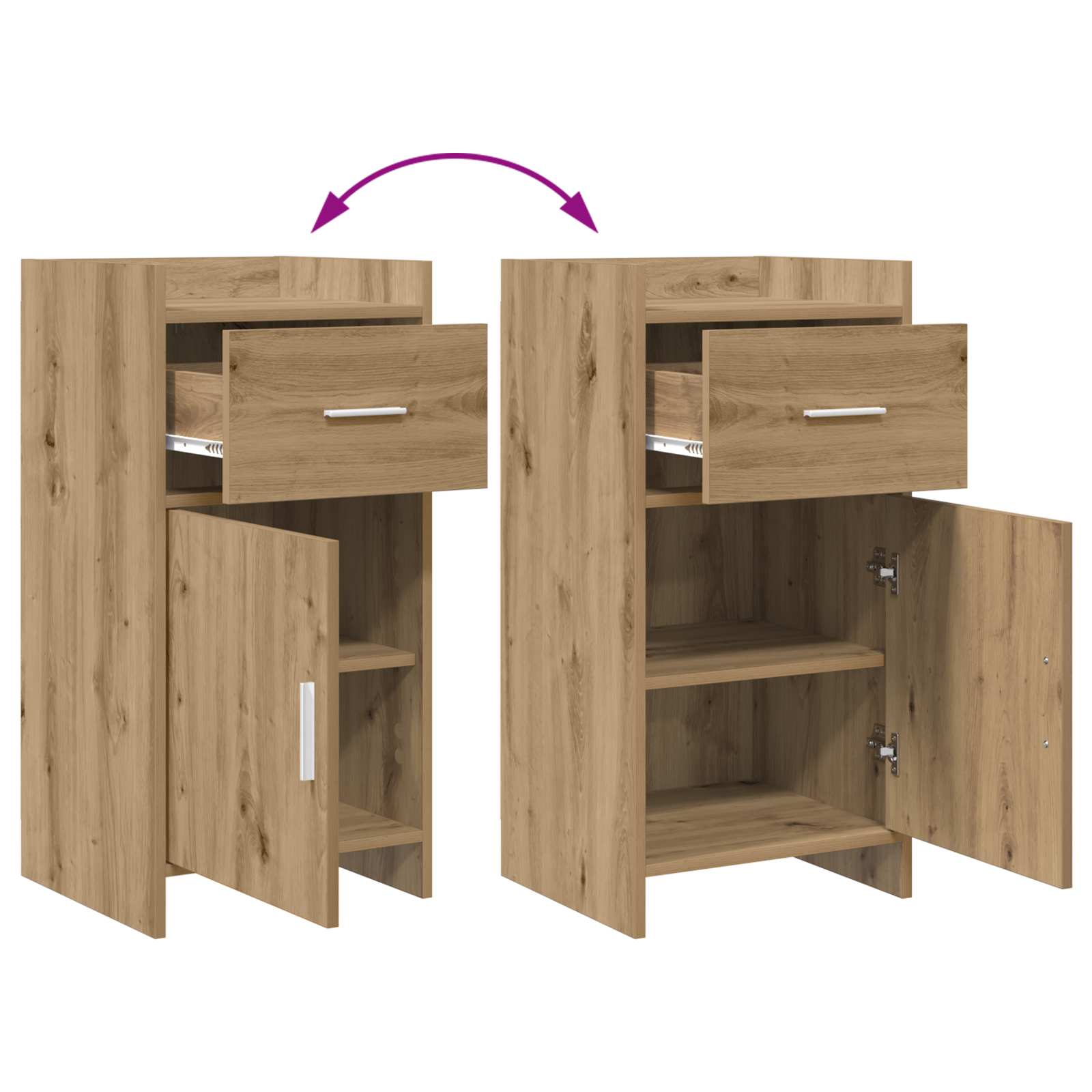 Sideboard Artisan-Eiche 40 x 36 x 80 cm Holzwerkstoff