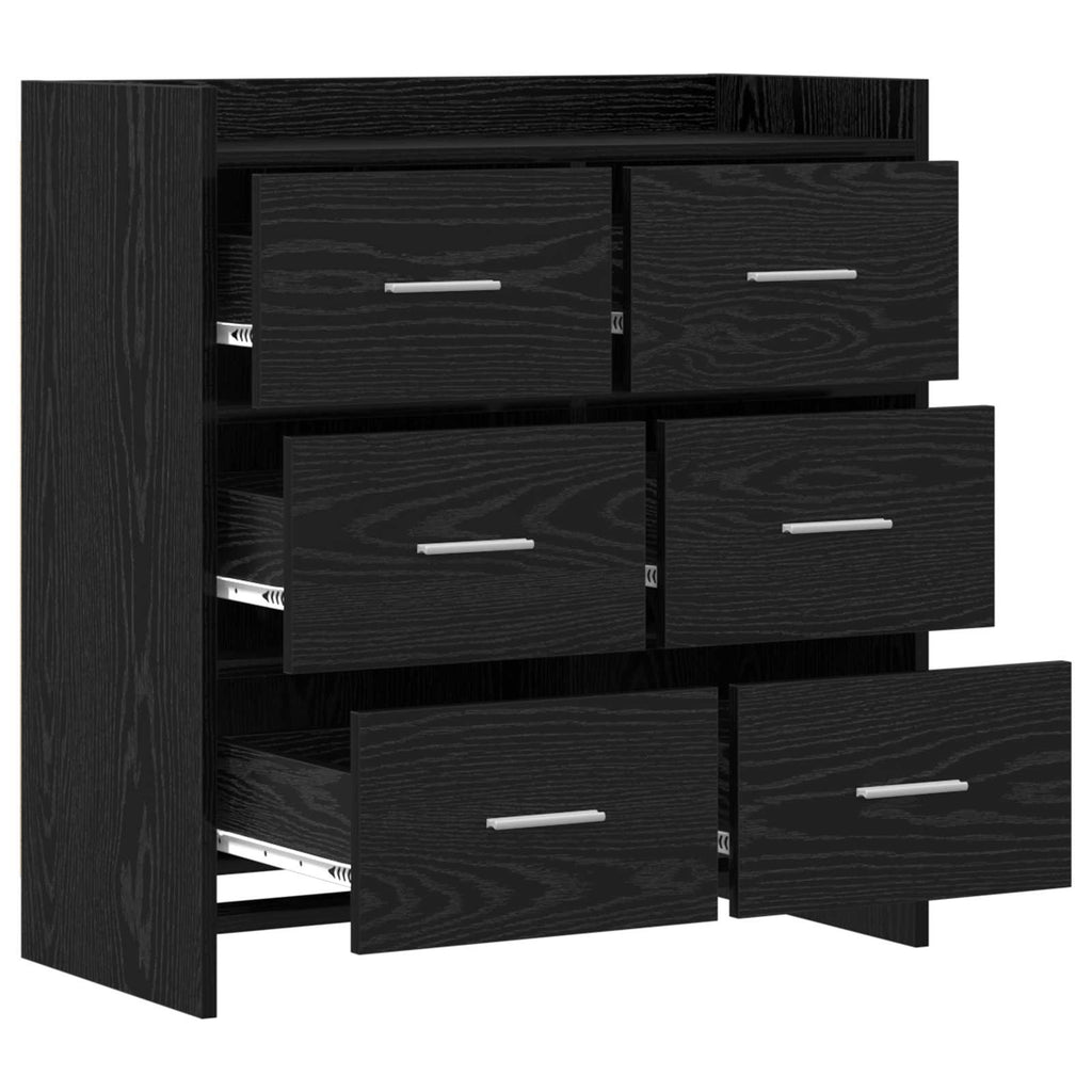 Sideboard Schwarze Eiche 75 x 33 x 80 cm Holzwerkstoff