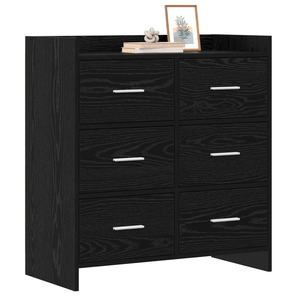Sideboard Schwarze Eiche 75 x 33 x 80 cm Holzwerkstoff