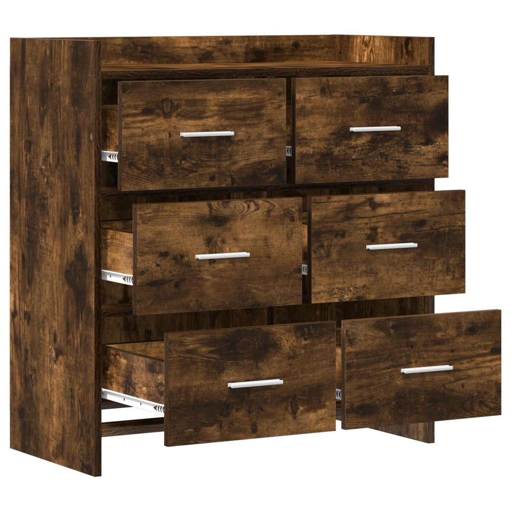 Sideboard Geräucherte Eiche 75 x 33 x 80 cm Holzwerkstoff