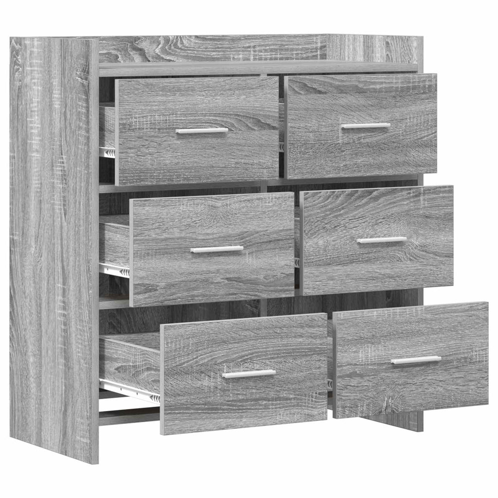 Sideboard Grau Sonoma 75 x 33 x 80 cm Holzwerkstoff