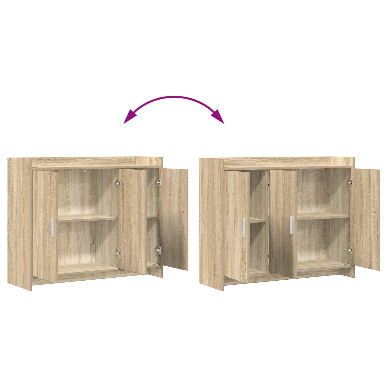Sideboard Sonoma-Eiche 98,5 x 33 x 80 cm Holzwerkstoff