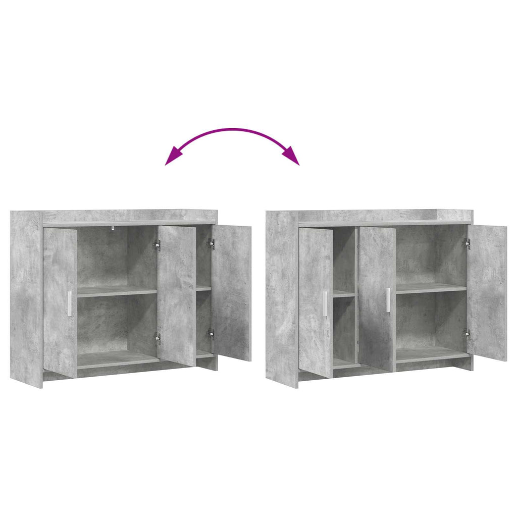 Sideboard Betongrau 98,5 x 33 x 80 cm Holzwerkstoff