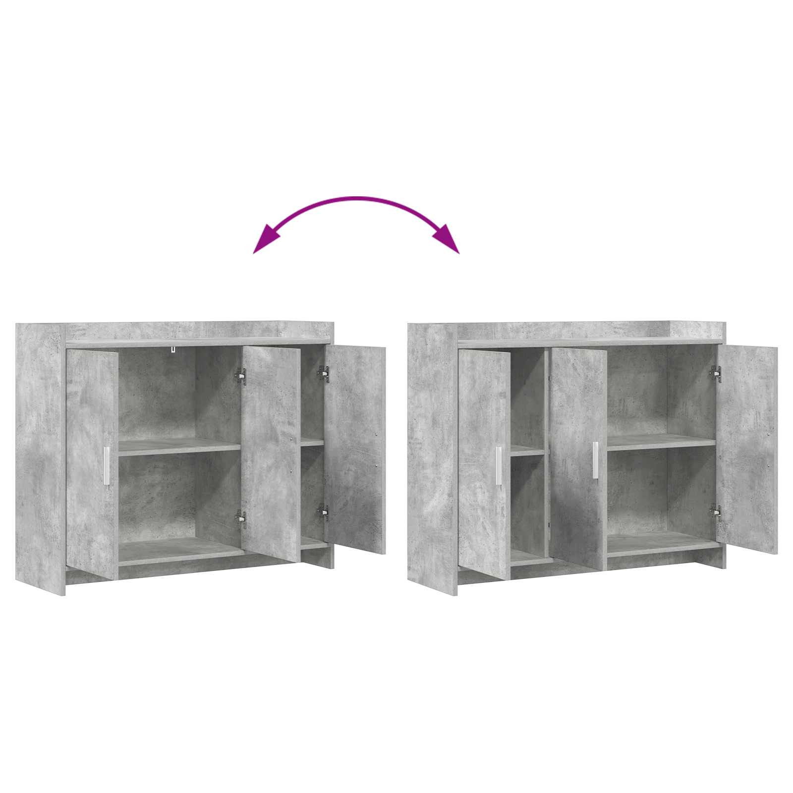 Sideboard Betongrau 98,5 x 33 x 80 cm Holzwerkstoff