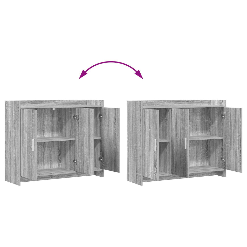 Sideboard Grau Sonoma 98,5 x 33 x 80 cm Holzwerkstoff