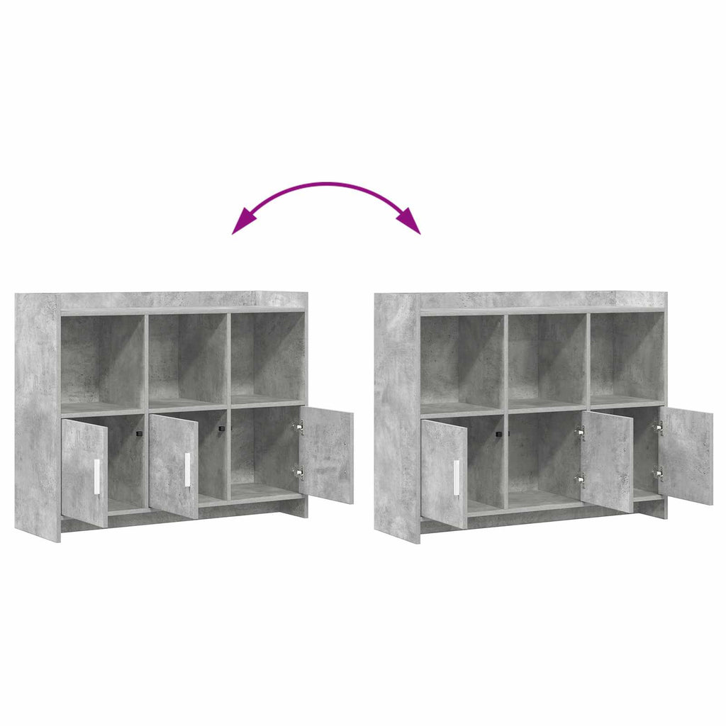Sideboard Betongrau 98,5 x 33 x 80 cm Holzwerkstoff